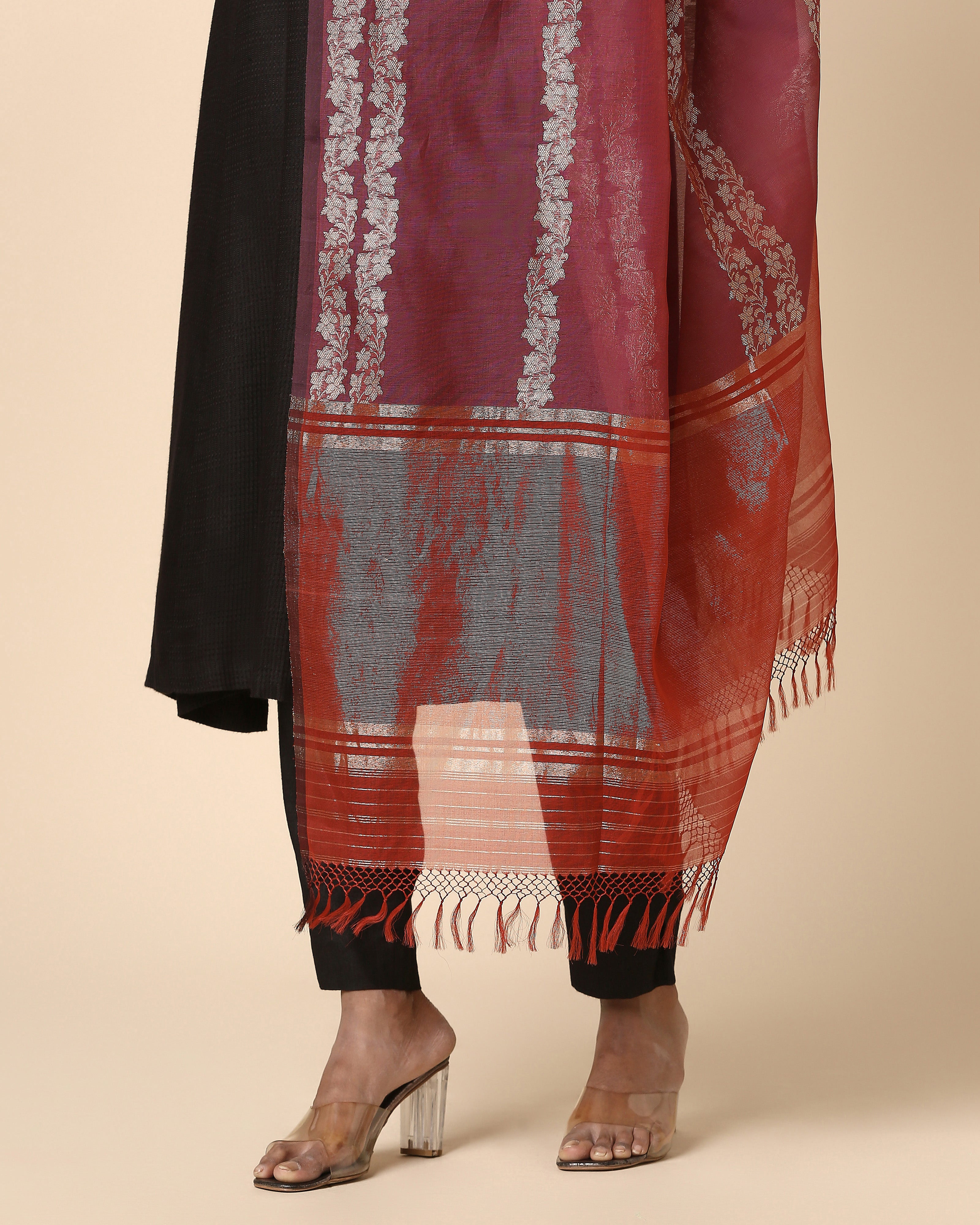 Oomna Banarasi Kadwa Silk Cotton Dupatta