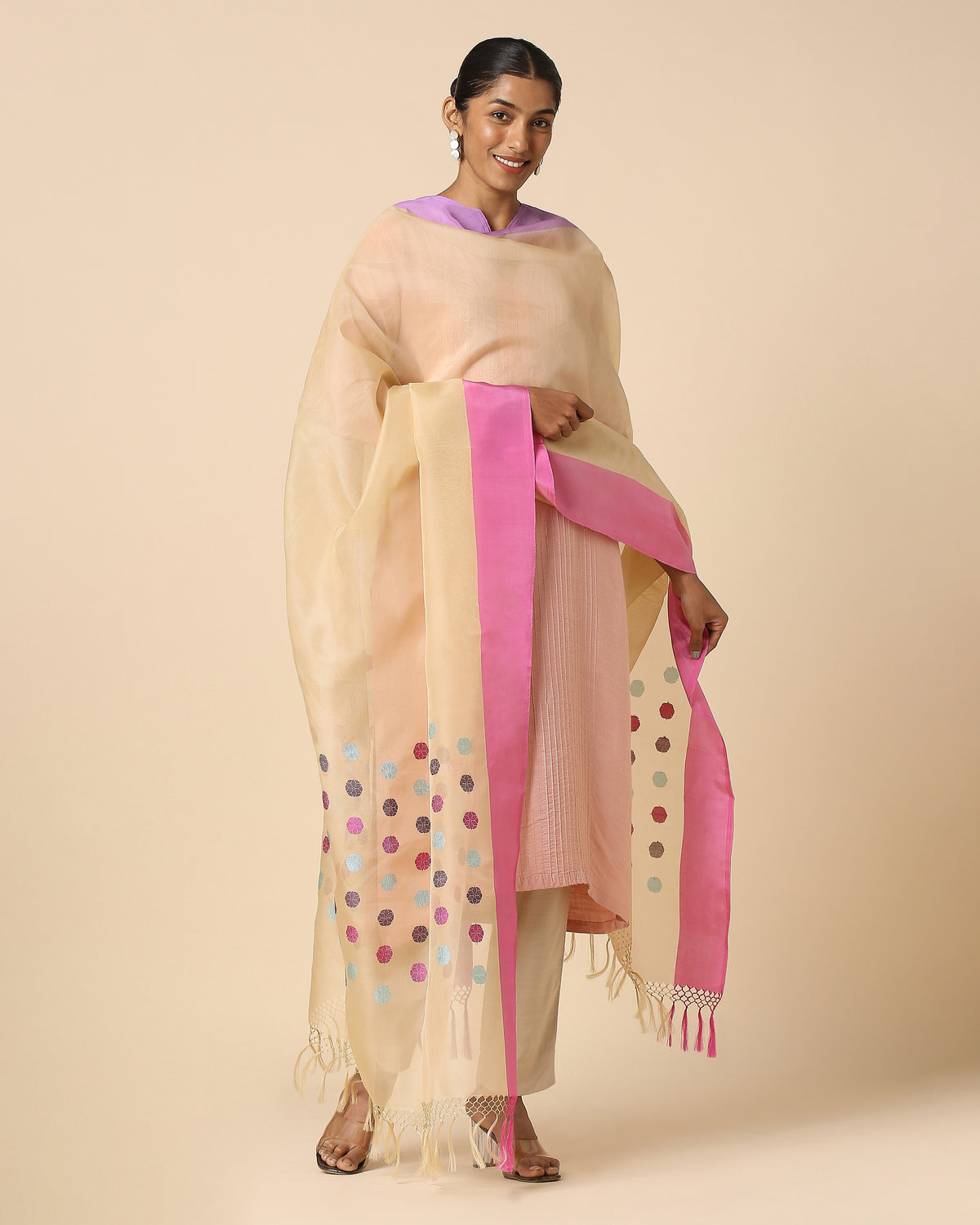 Rosemary Banarasi Kadwa Silk Dupatta