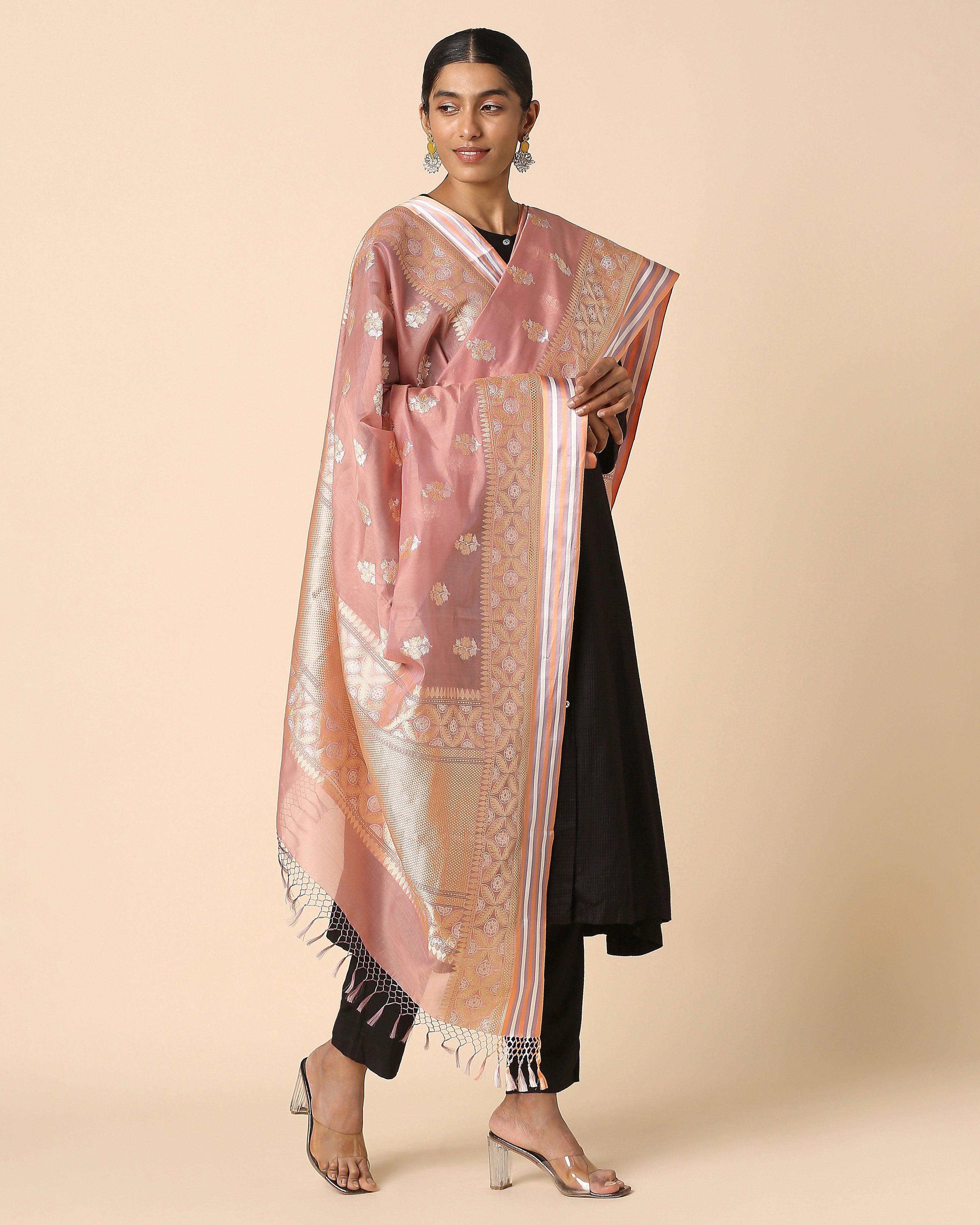 Tanzi Banarasi Kadwa Silk Cotton Dupatta