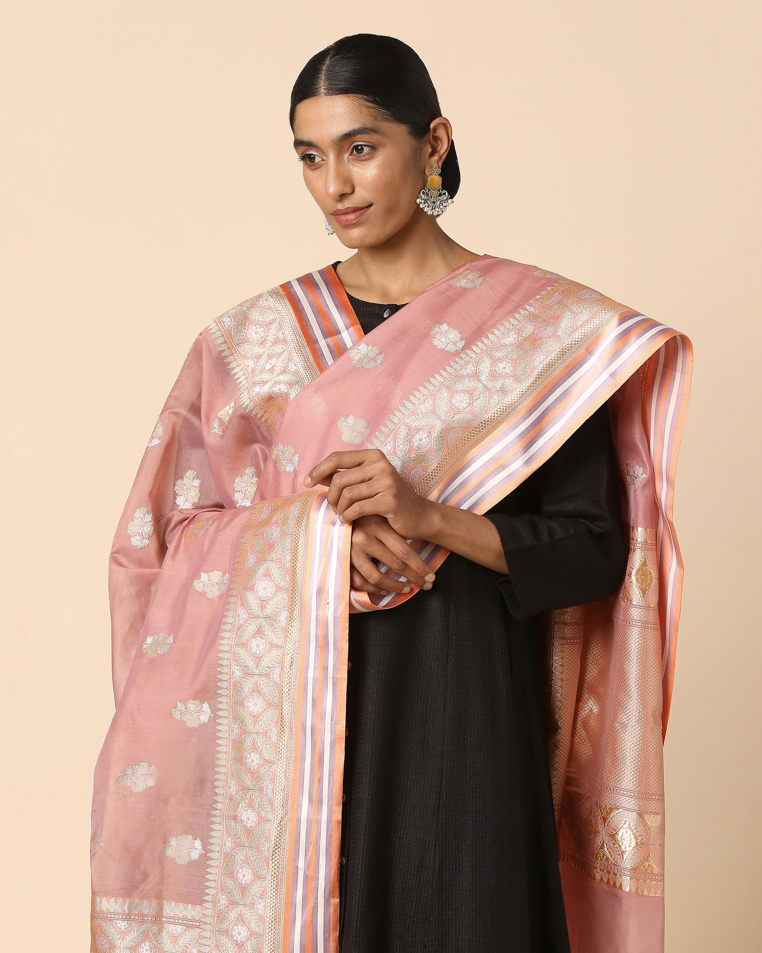Tanzi Banarasi Kadwa Silk Cotton Dupatta