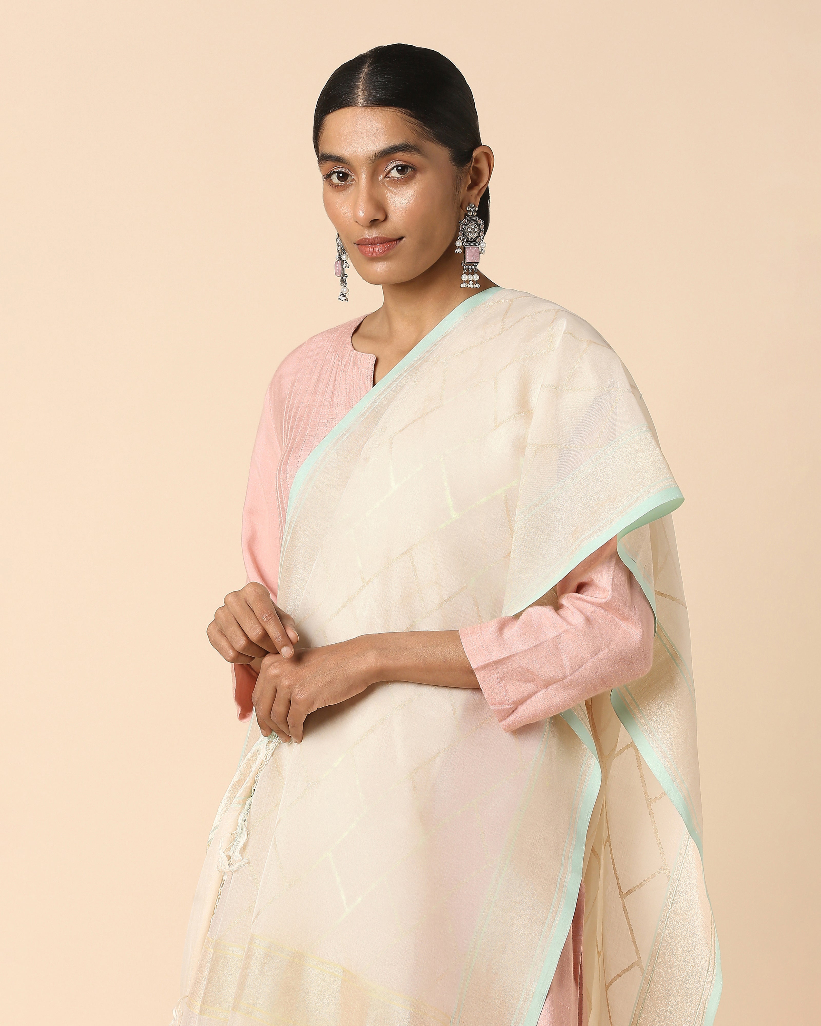 Nuvia Banarasi Jamdani Cotton Dupatta