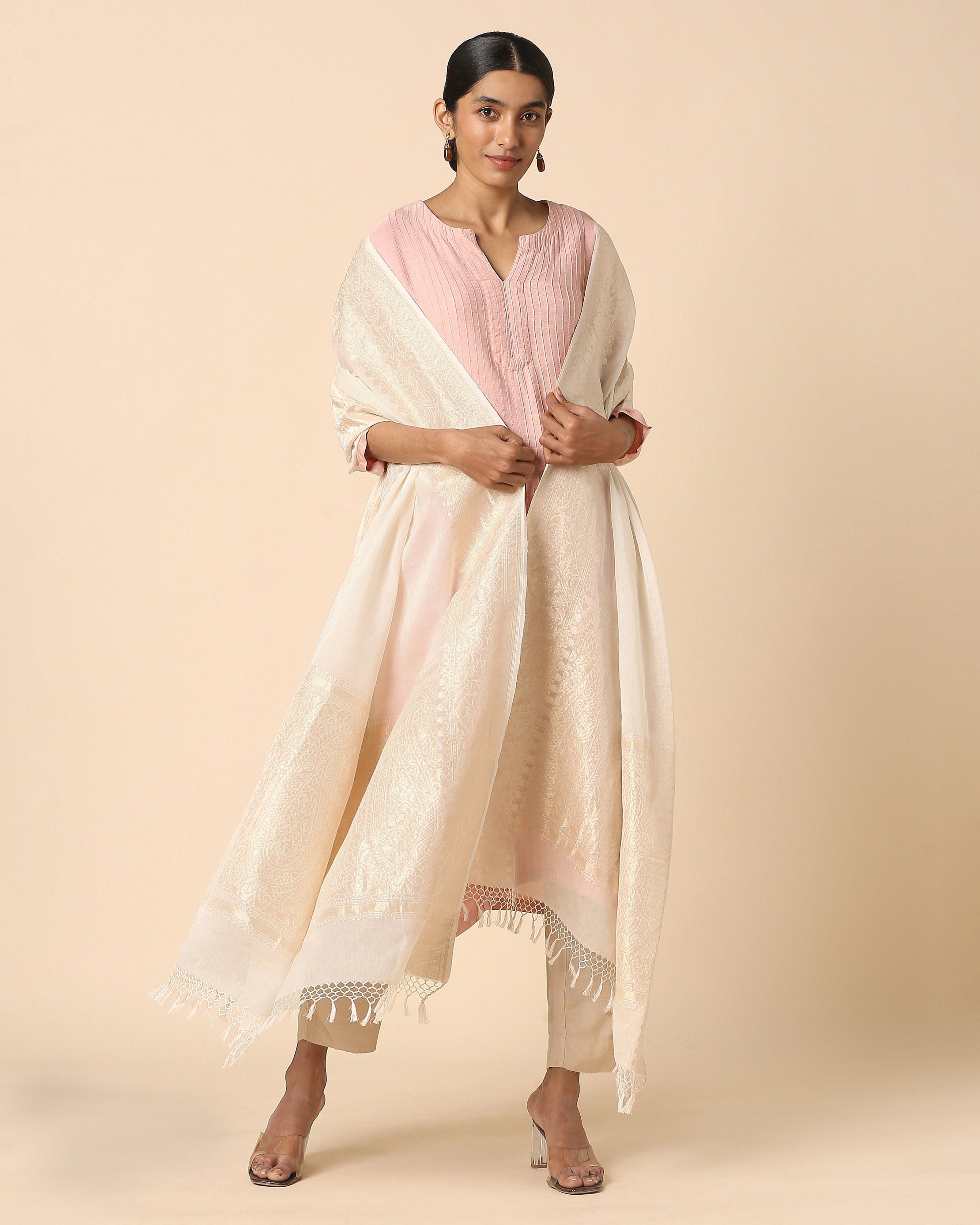 Rosa Banarasi Kadwa Cotton Dupatta
