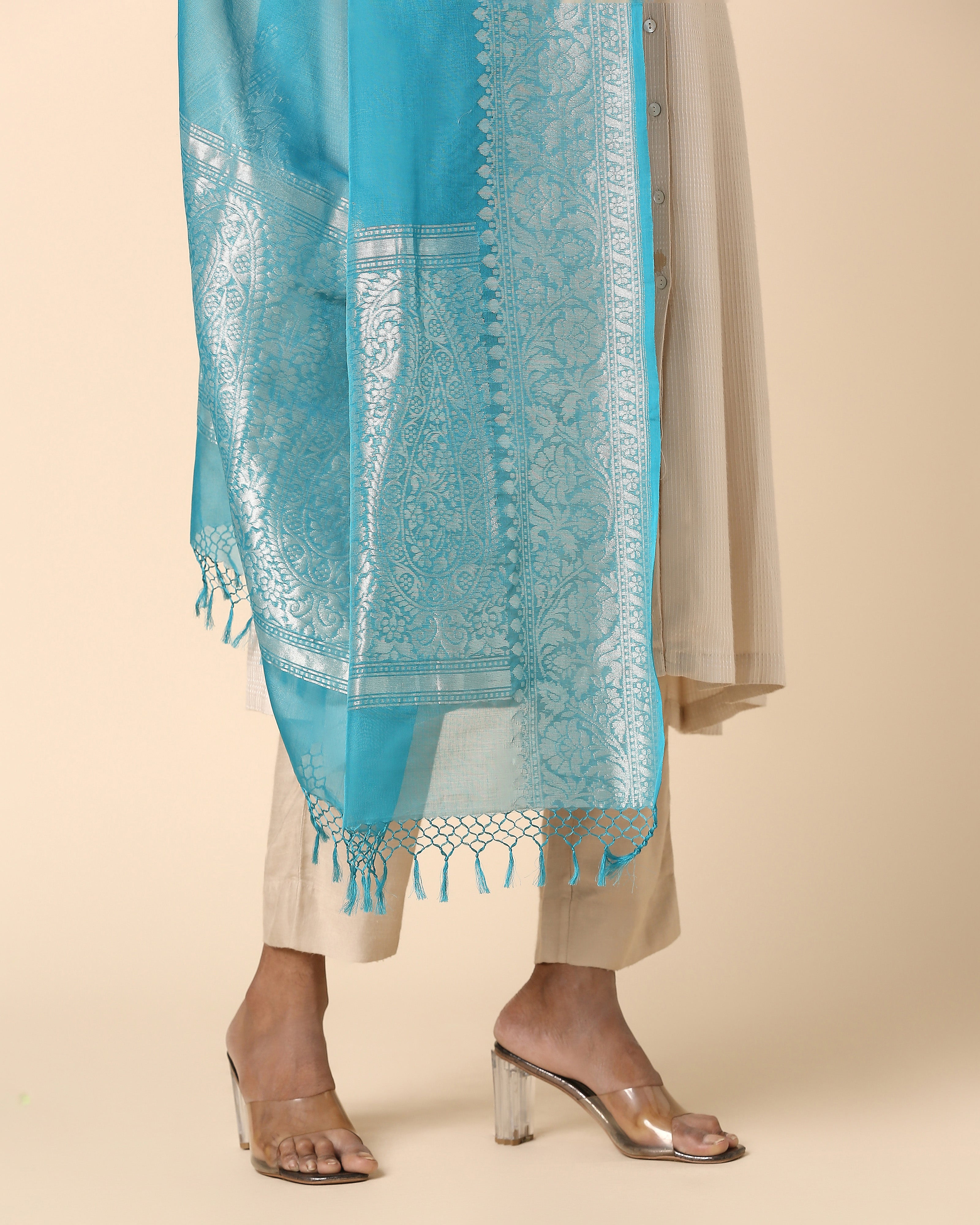 Rosa Banarasi Kadwa Cotton Dupatta