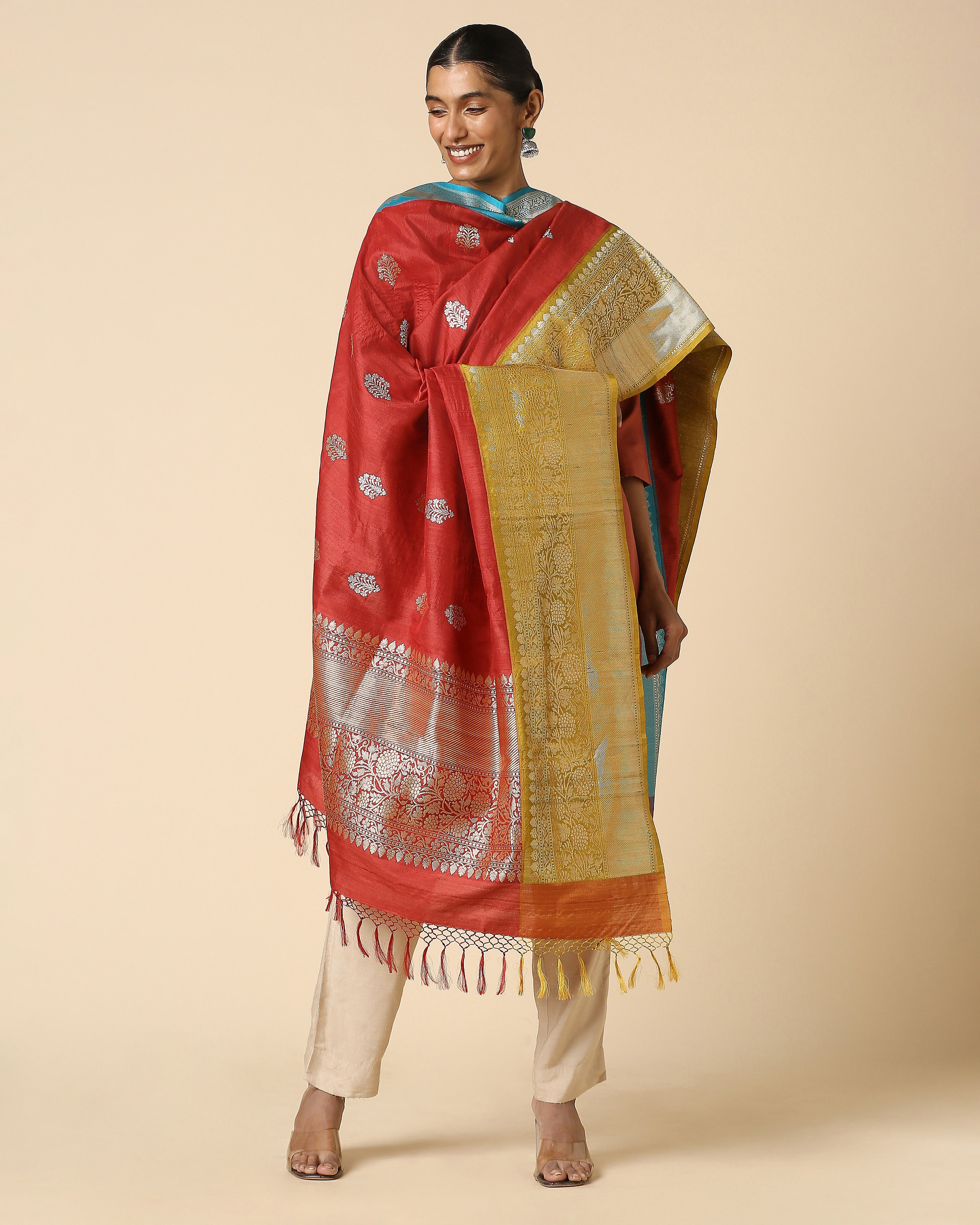 Sarva Banarasi Kadwa Silk Dupatta