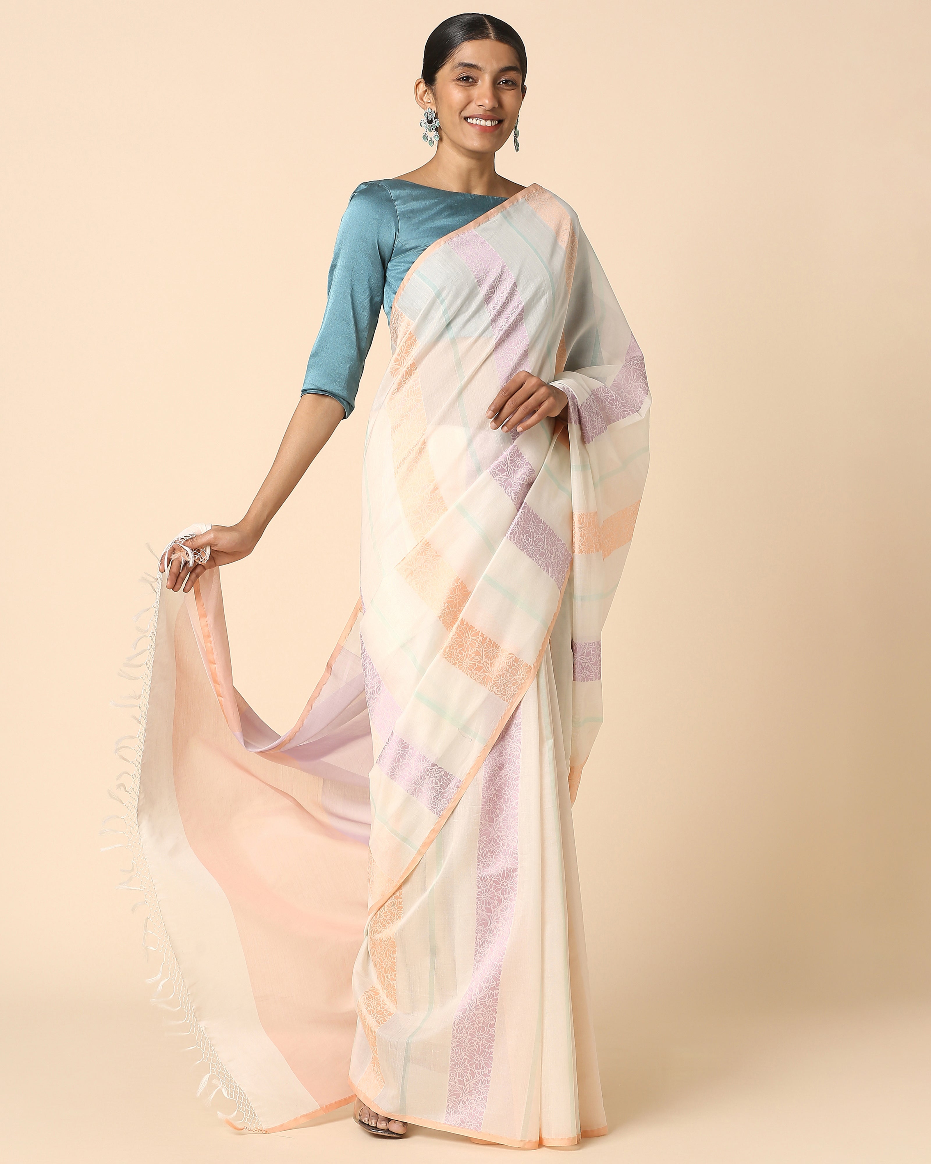Manor Banarasi Fekwa Silk Cotton Saree