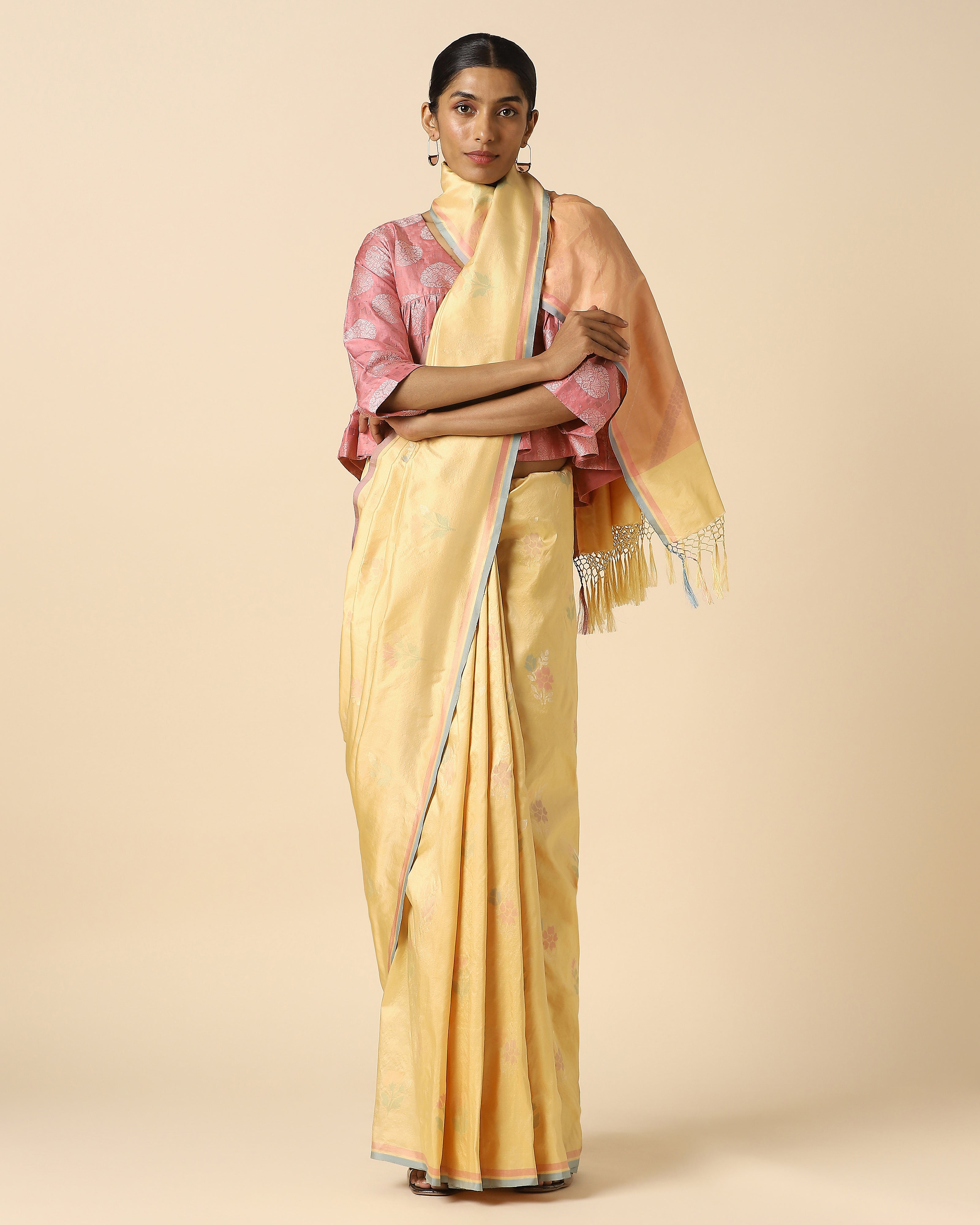 Amazni Banarasi Jamdani Silk Saree