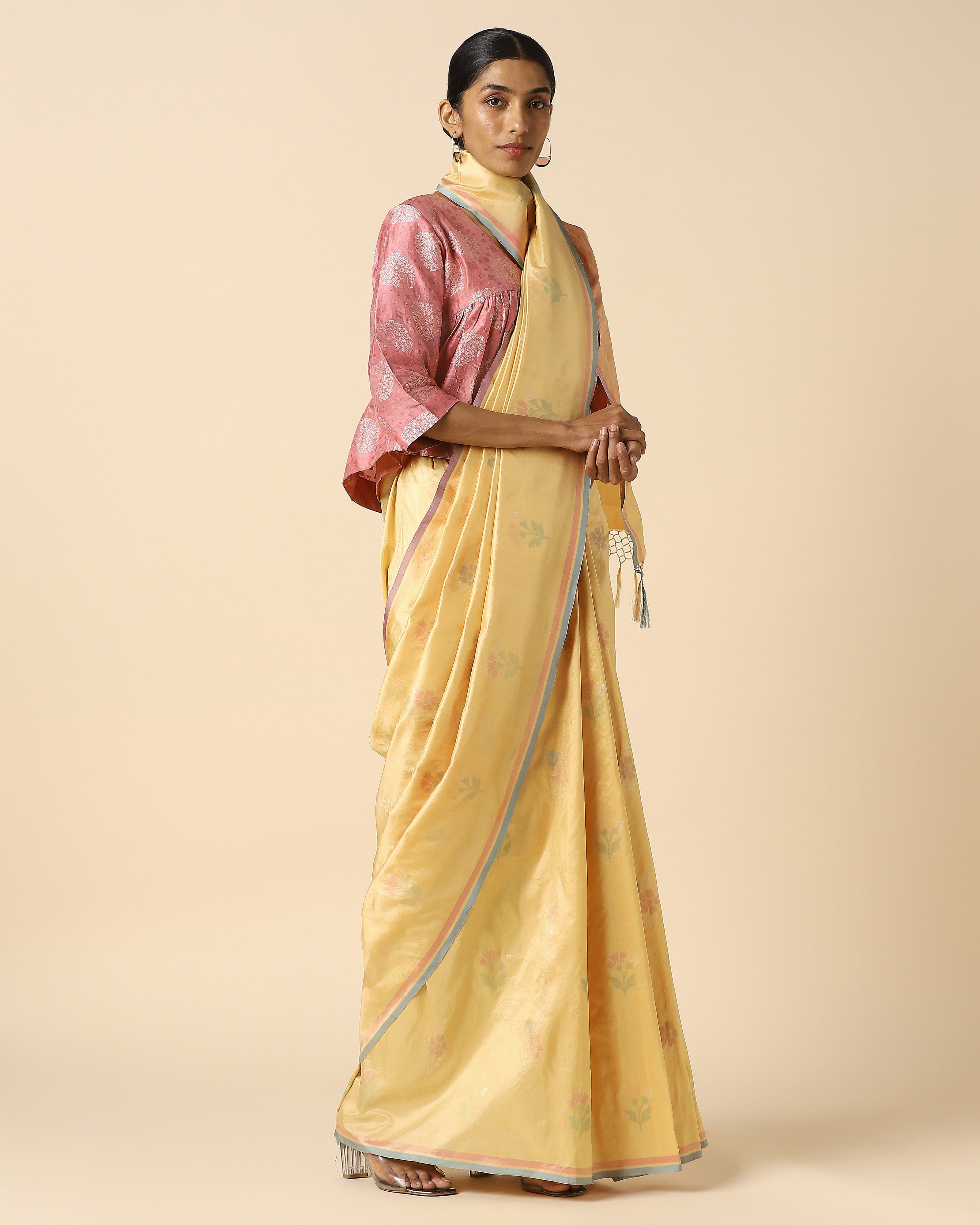 Amazni Banarasi Jamdani Silk Saree