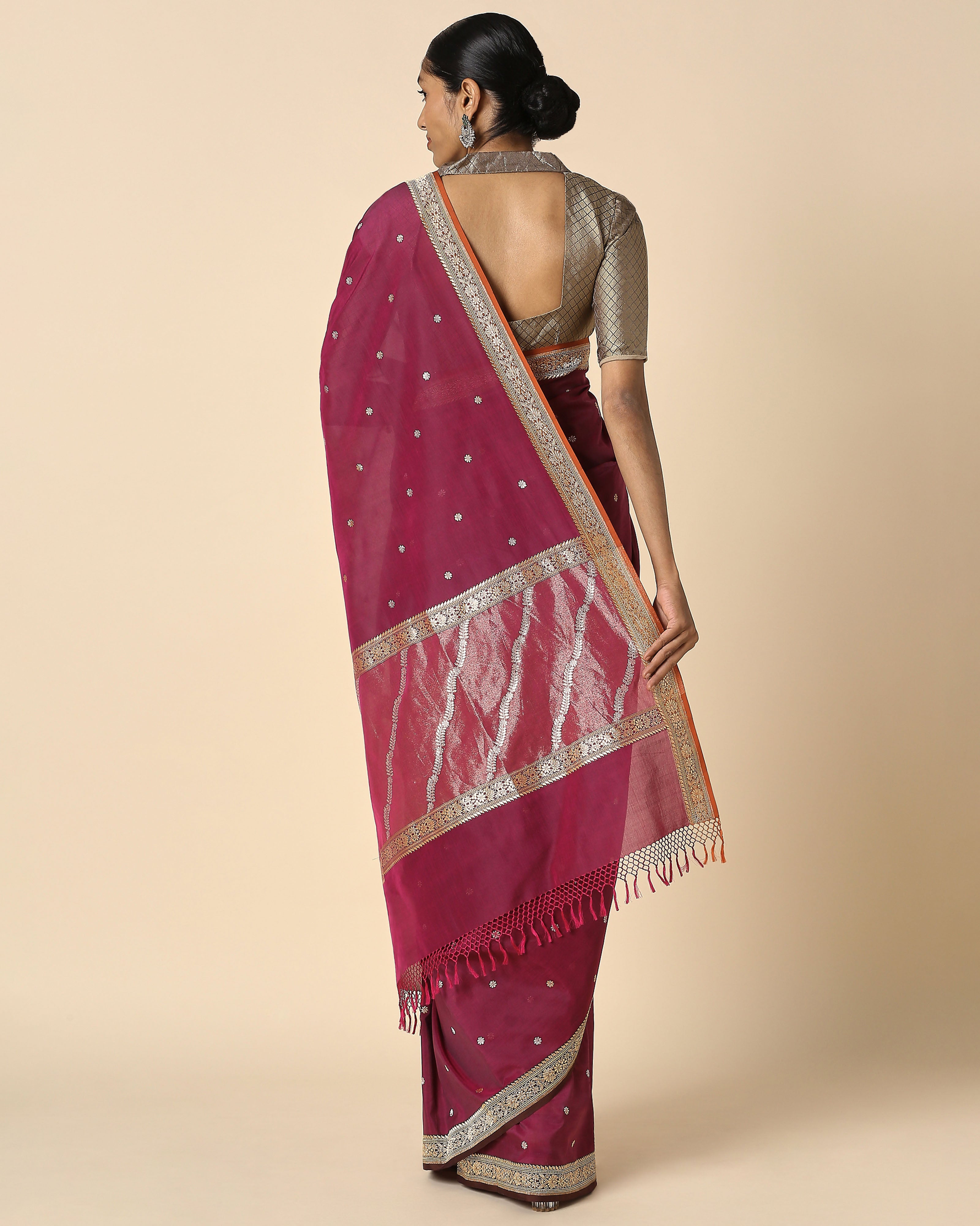 Acala Banarasi Kadwa Cotton Saree