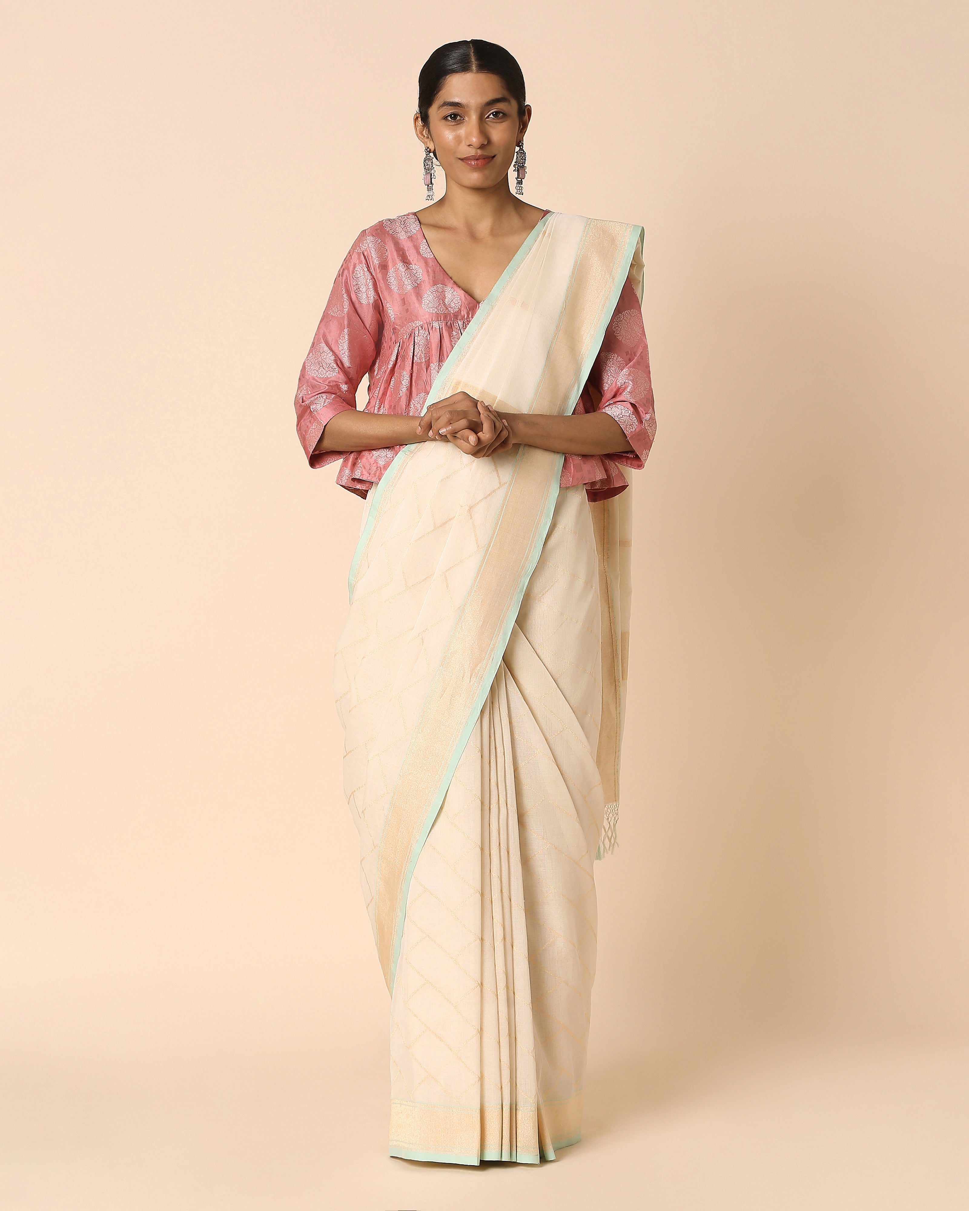Nuvia Banarasi Jamdani Cotton Saree