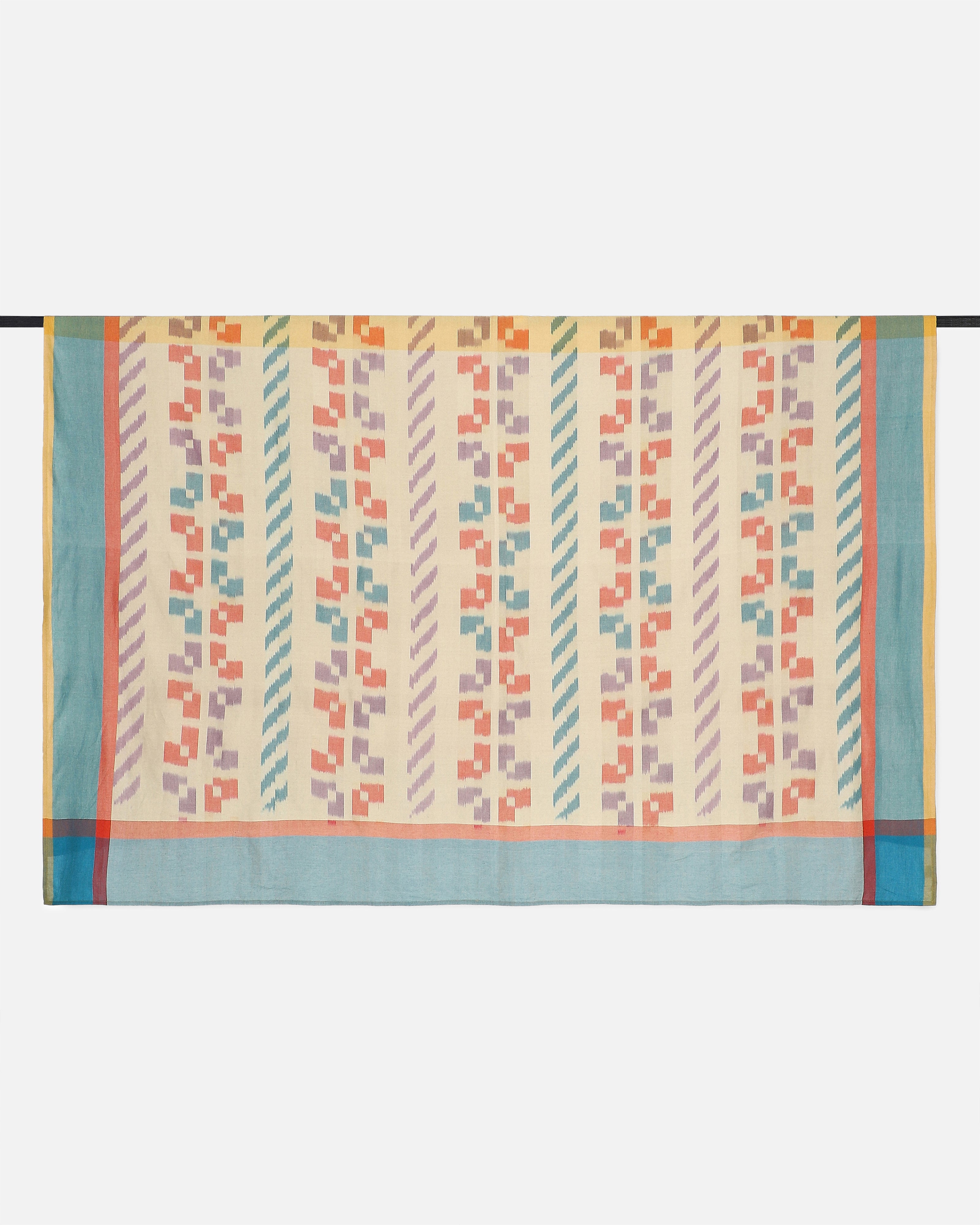Banyu Pochampally Warp Ikat Cotton Bed Cover