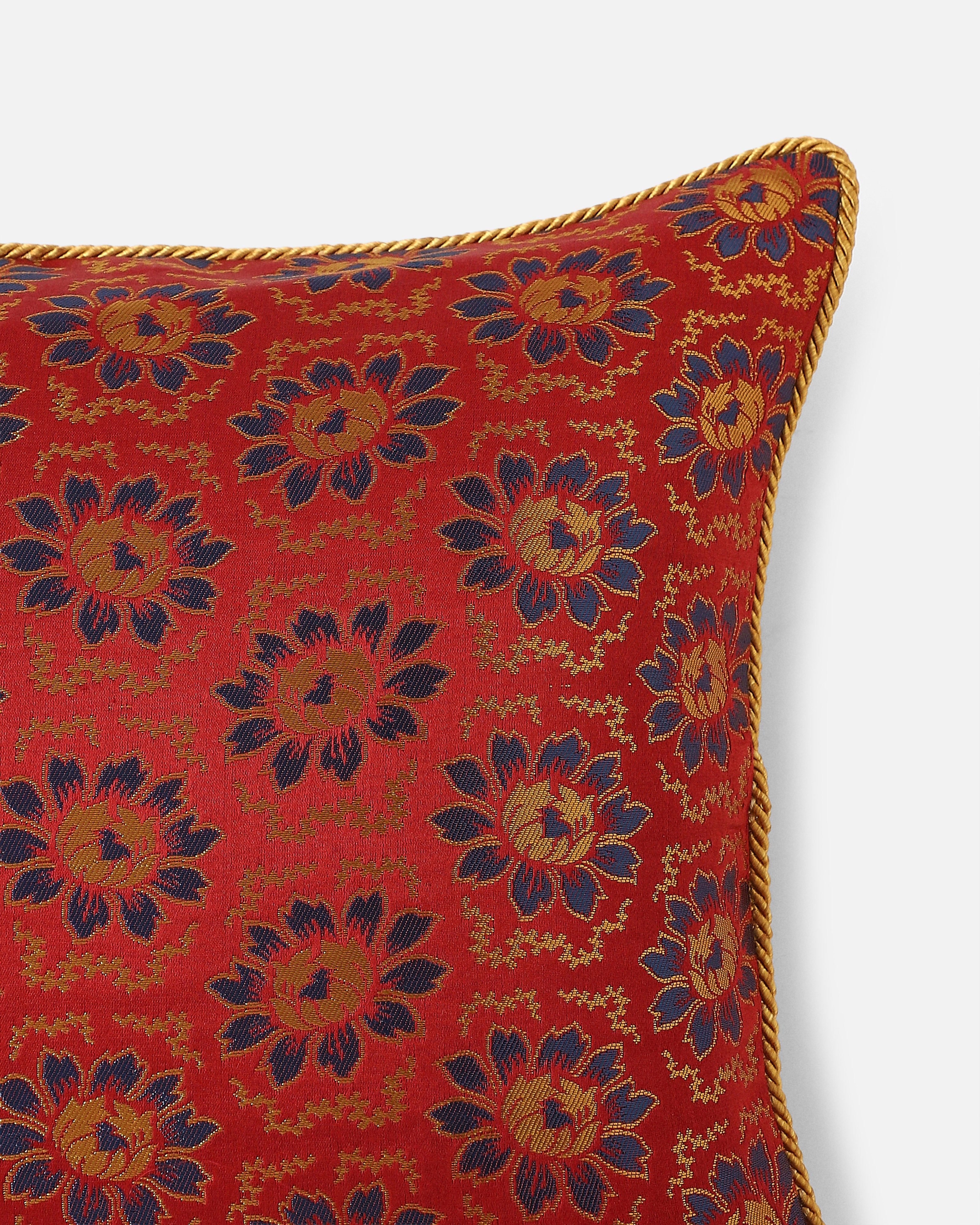 Lev Banarasi Satin Brocade Silk Viscose Cushion Cover