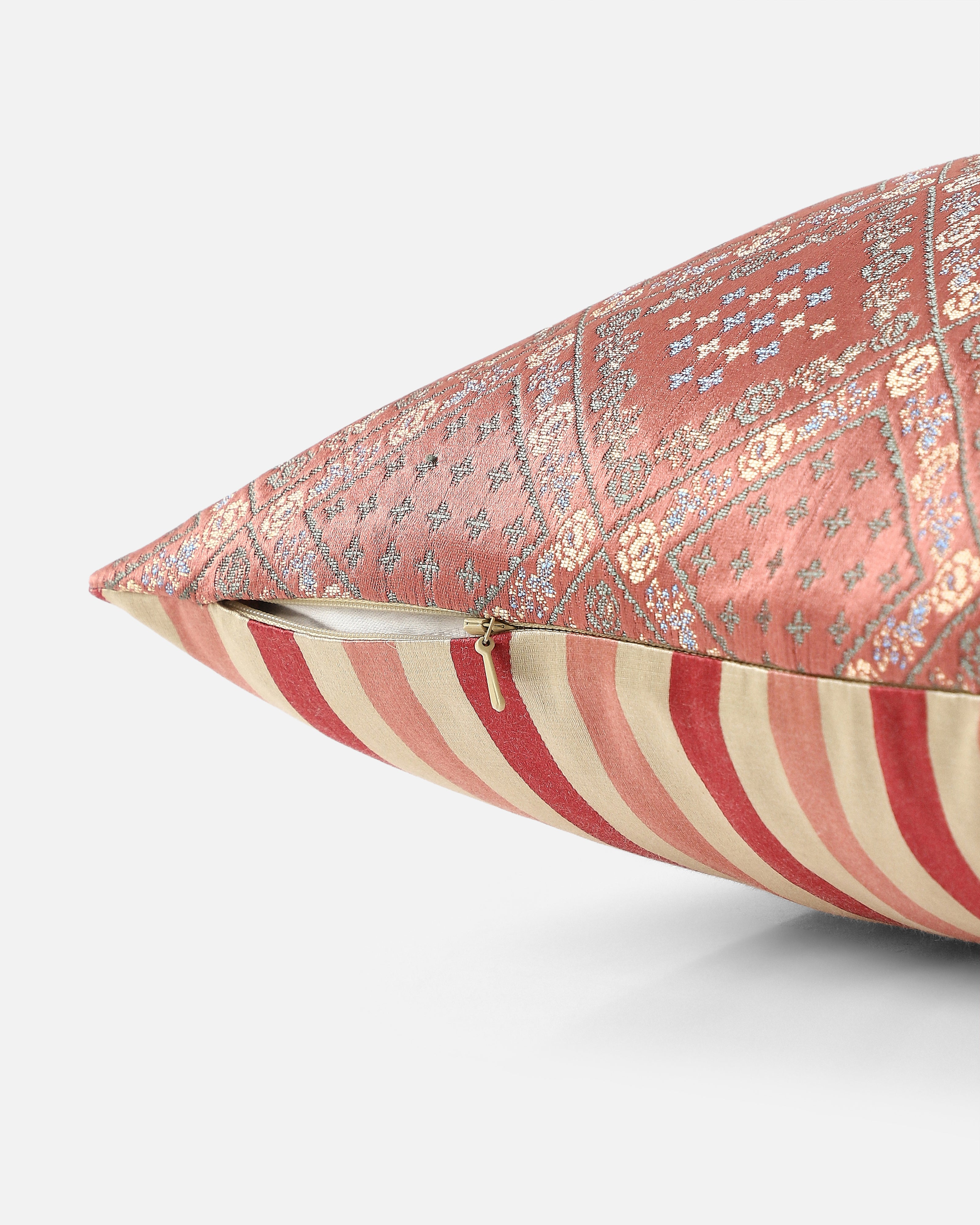 Nikeeta Banarasi Satin Brocade Silk Viscose Cushion Cover