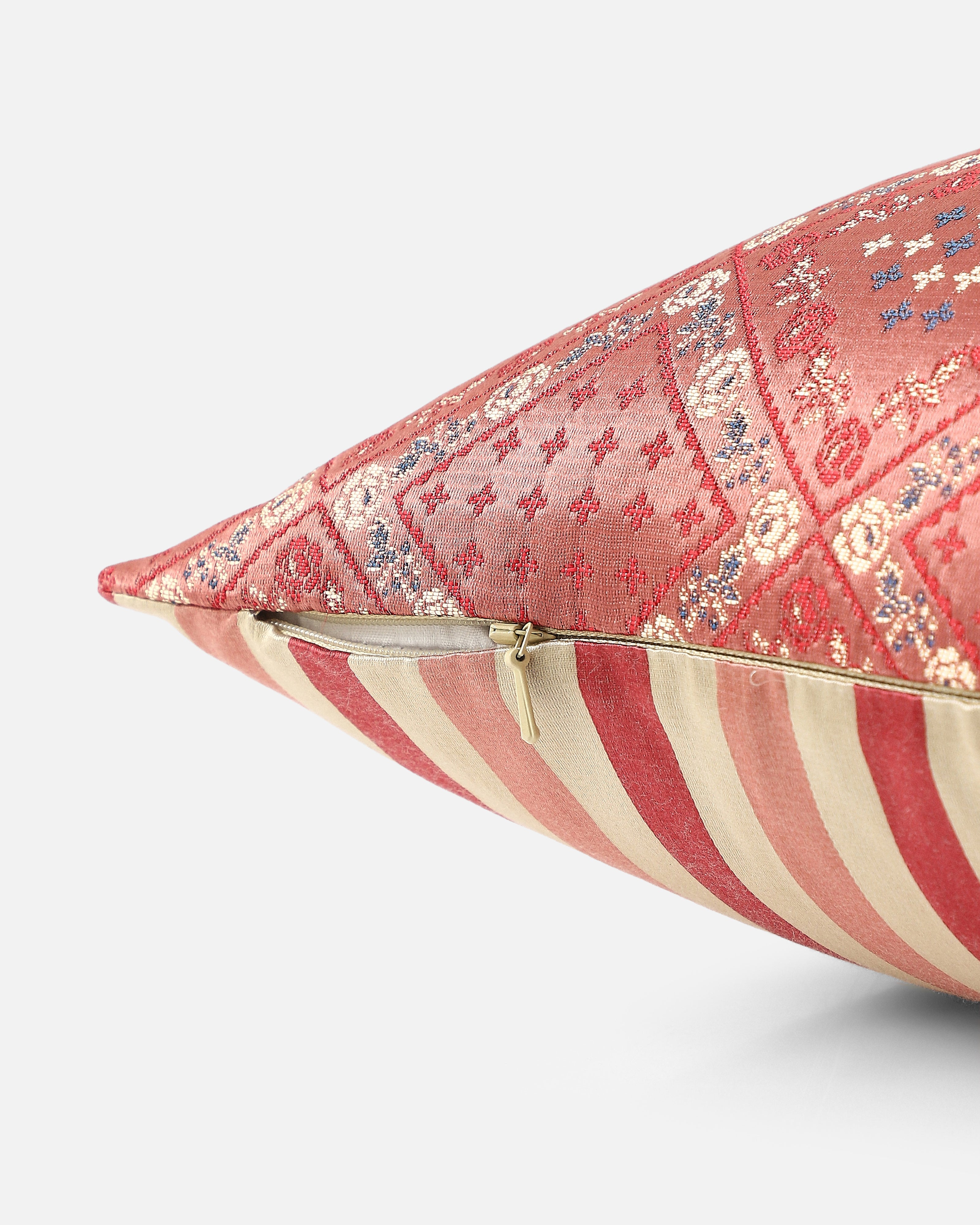 Nikeeta Banarasi Satin Brocade Silk Viscose Cushion Cover