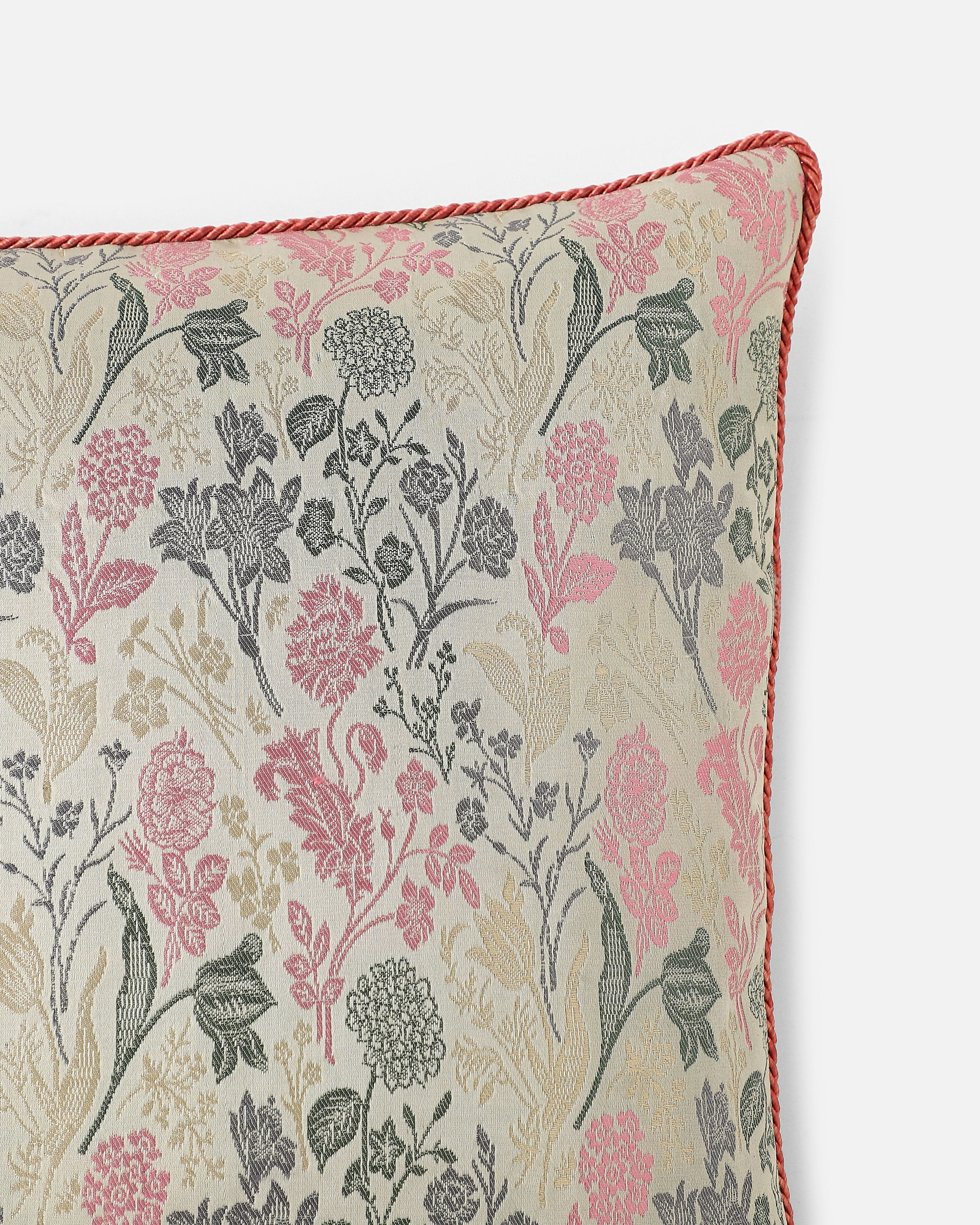 Kaara Banarasi Satin Brocade Silk Viscose Cushion Cover