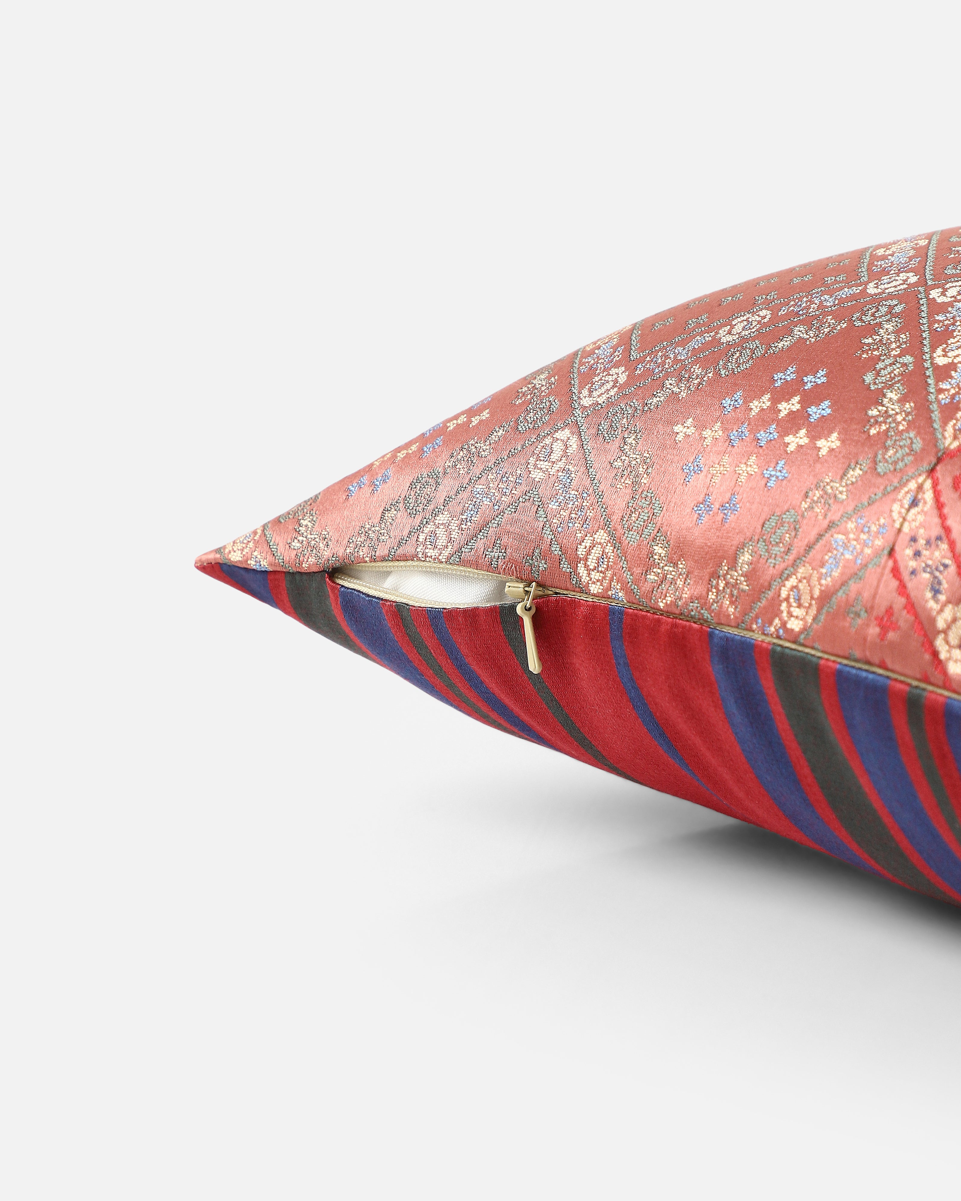 Nikeeta Banarasi Satin Brocade Silk Viscose Cushion Cover