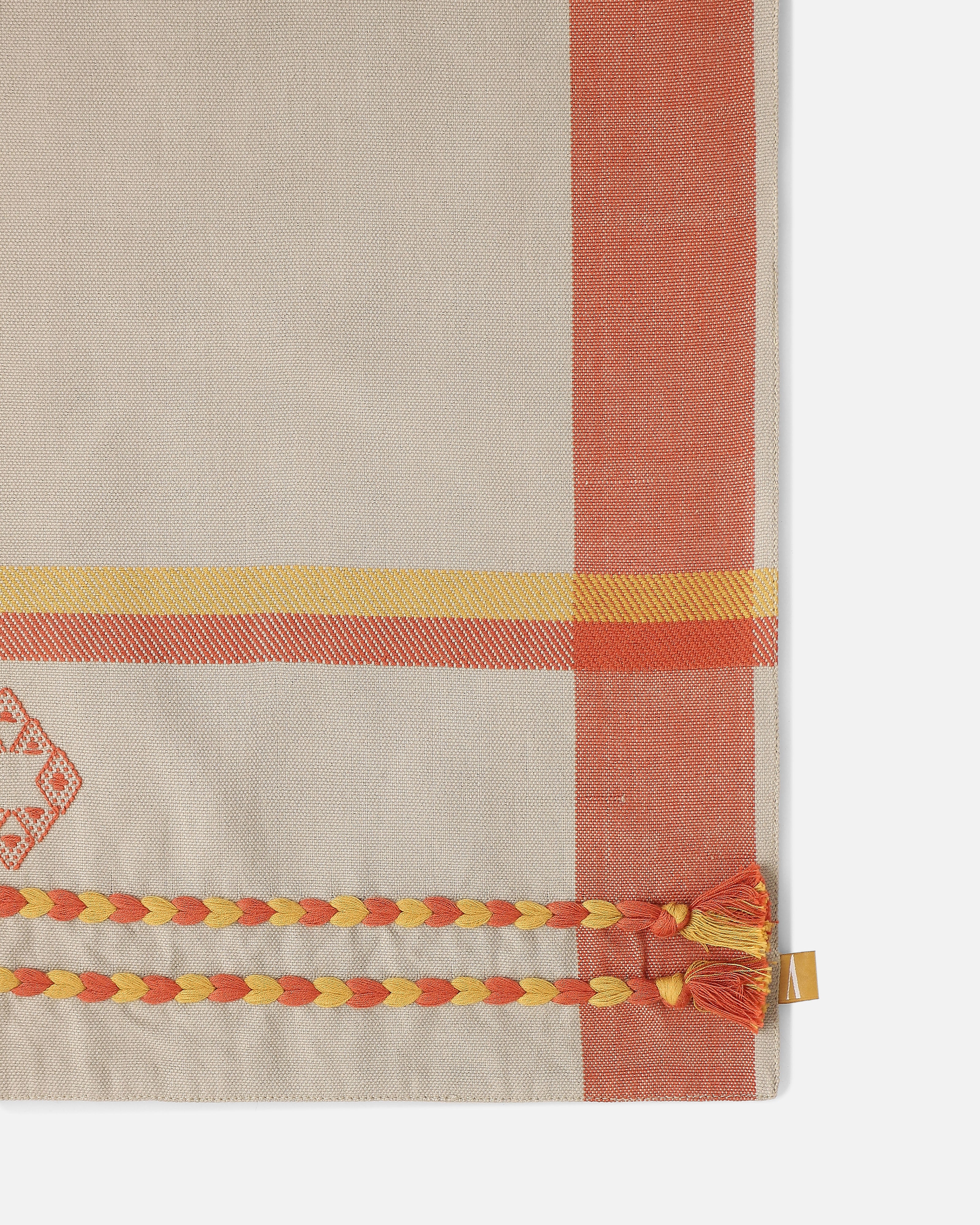 Soham Bhujodi Extra Weft Cotton Table Mat | Set of 6