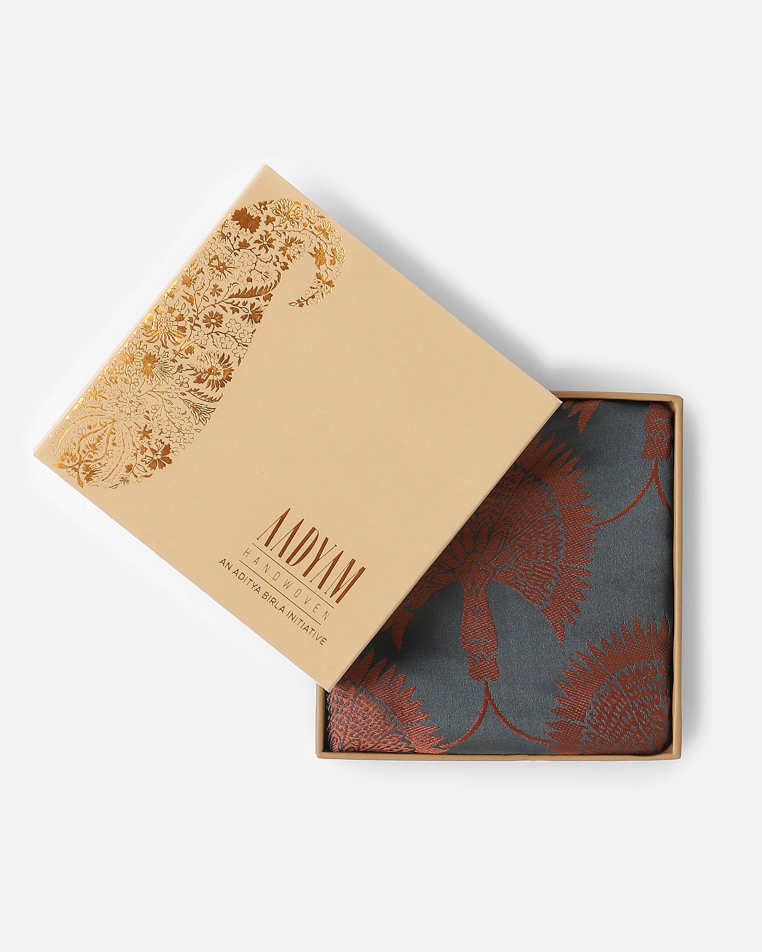 Amaha Banarasi Tanchoi Silk Pocket Square