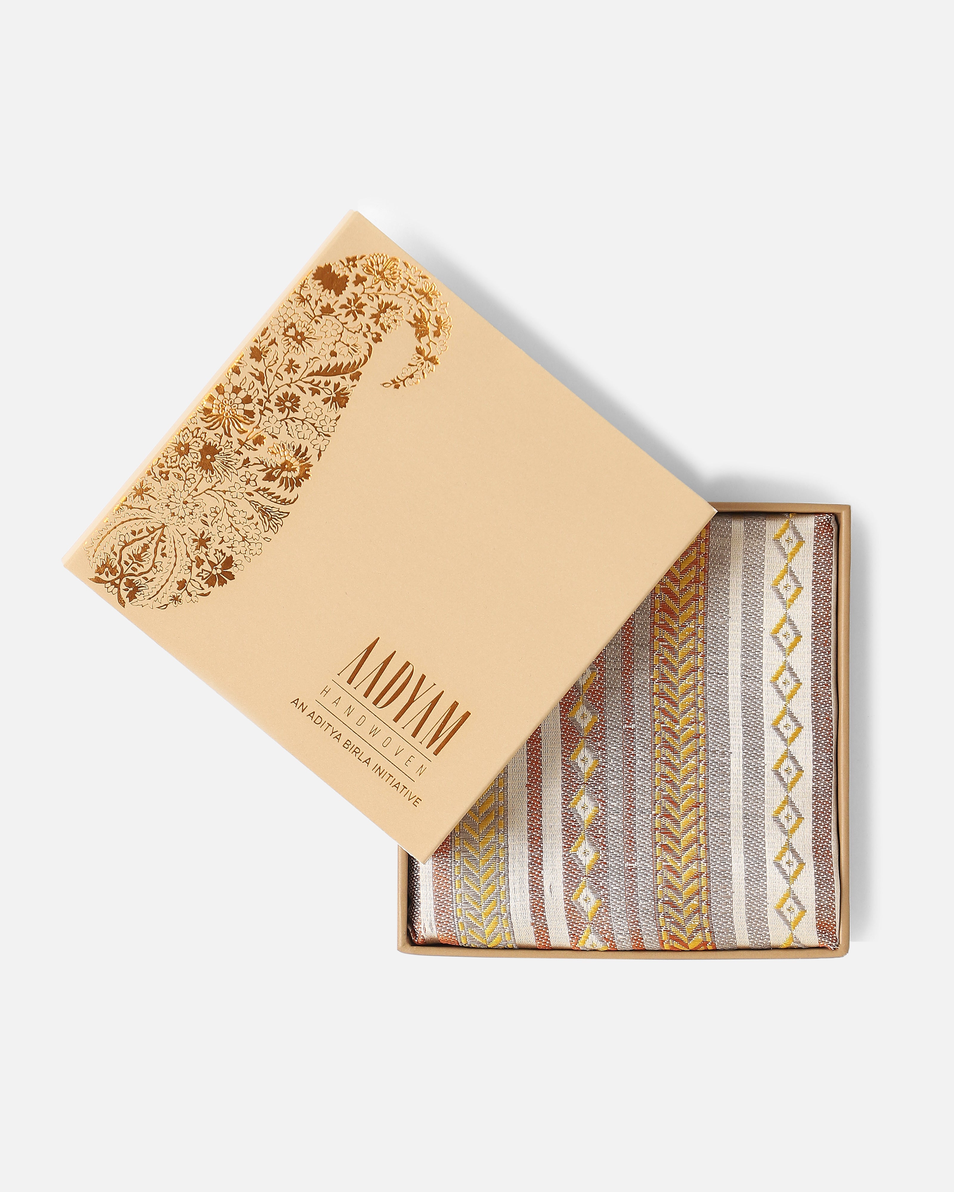 Jharokha Banarasi Tanchoi Silk Pocket Square