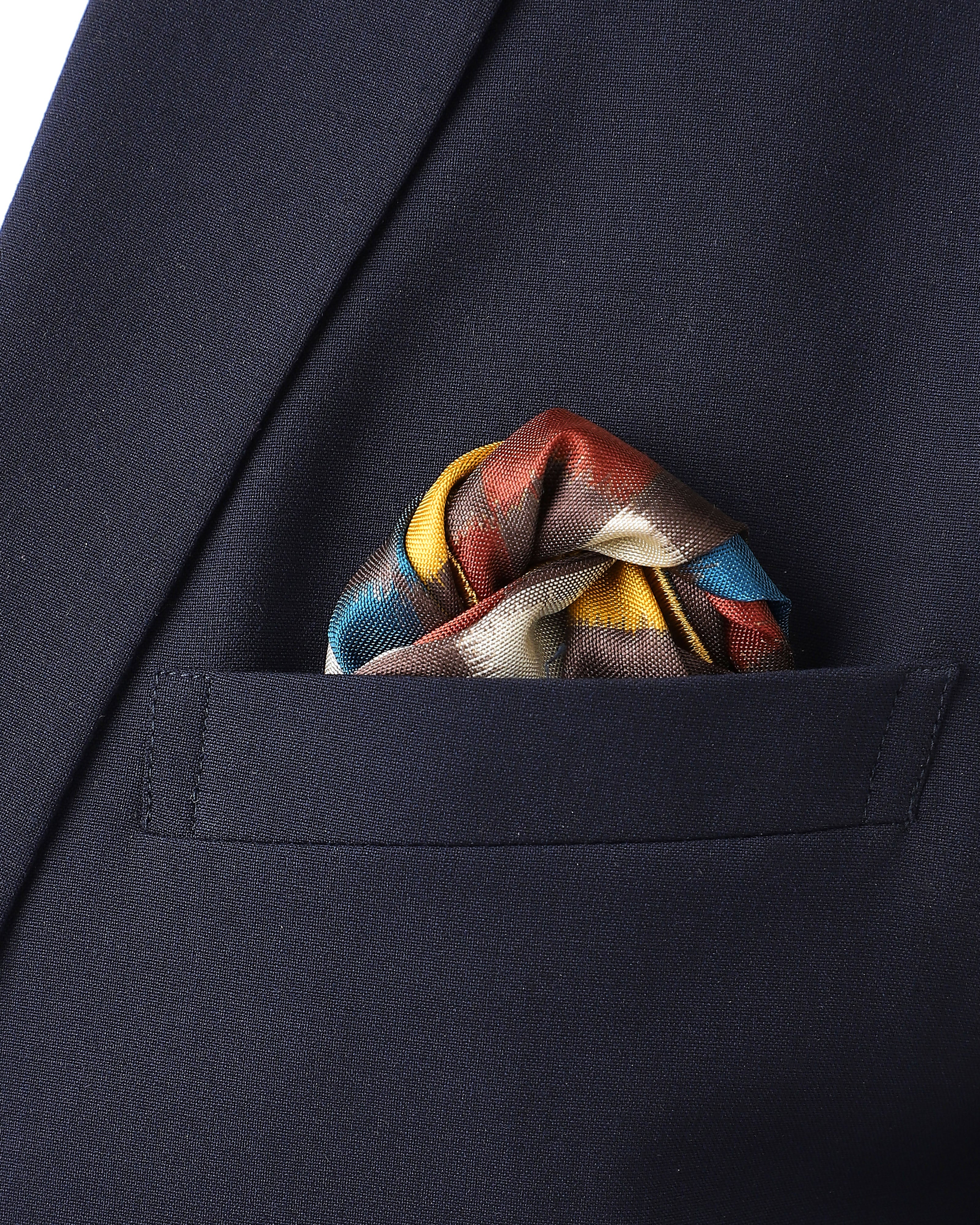 Sikandar Pochampally Double Ikat Silk Pocket Square