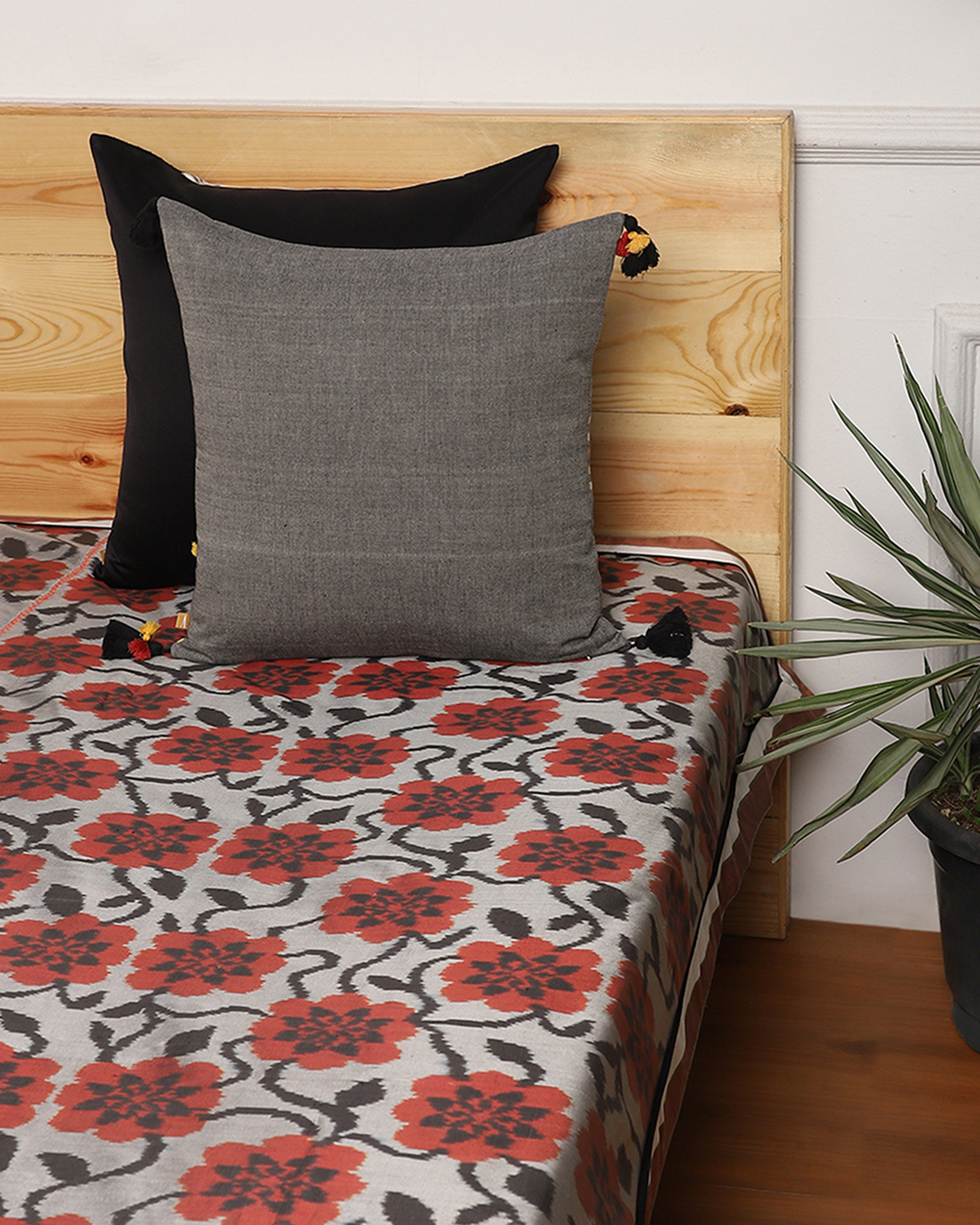 Ajeya Pochampally Weft Ikat Silk Double Bed Cover