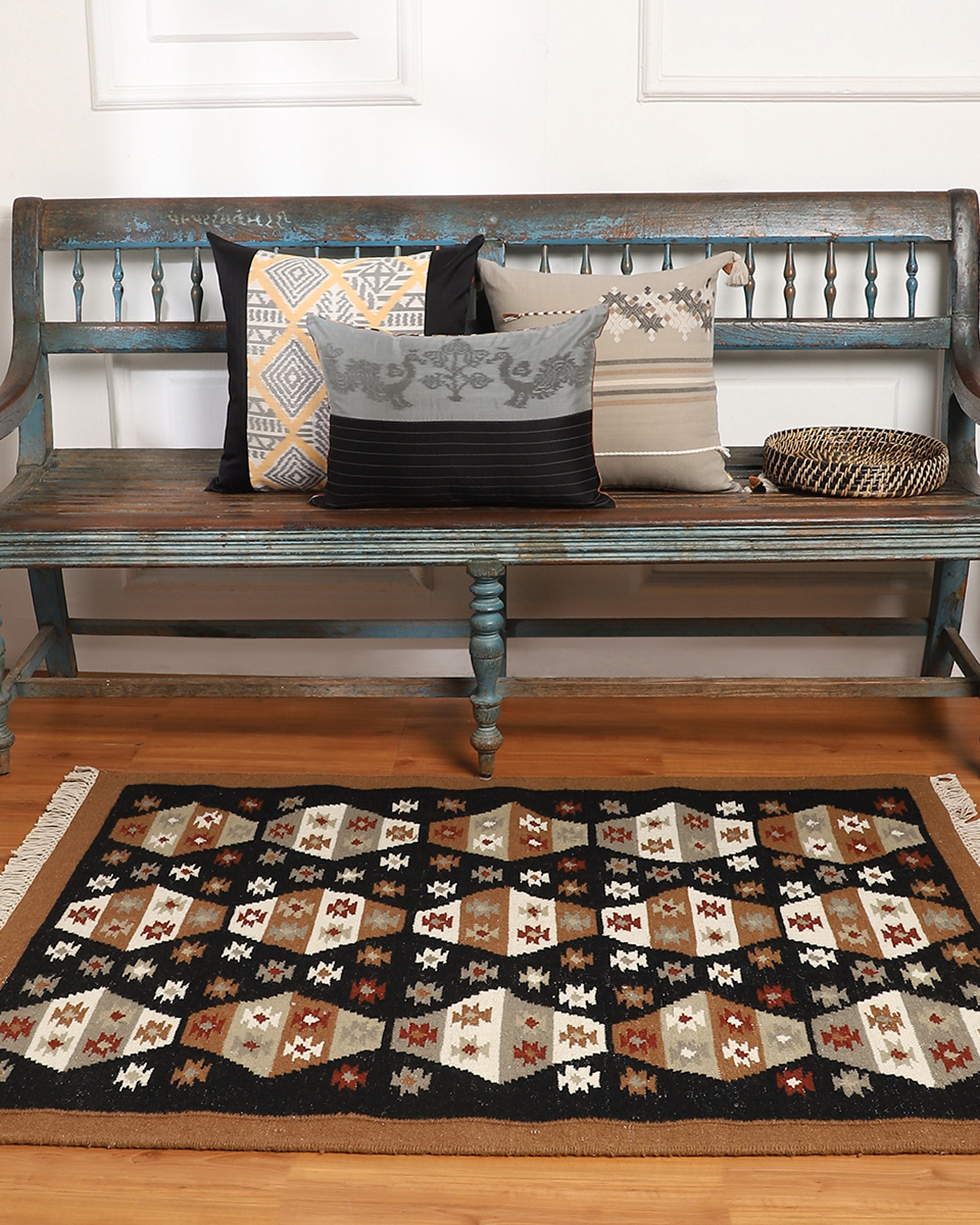 Amartya Pochampally Weft Ikat Cotton Silk Cushion Cover