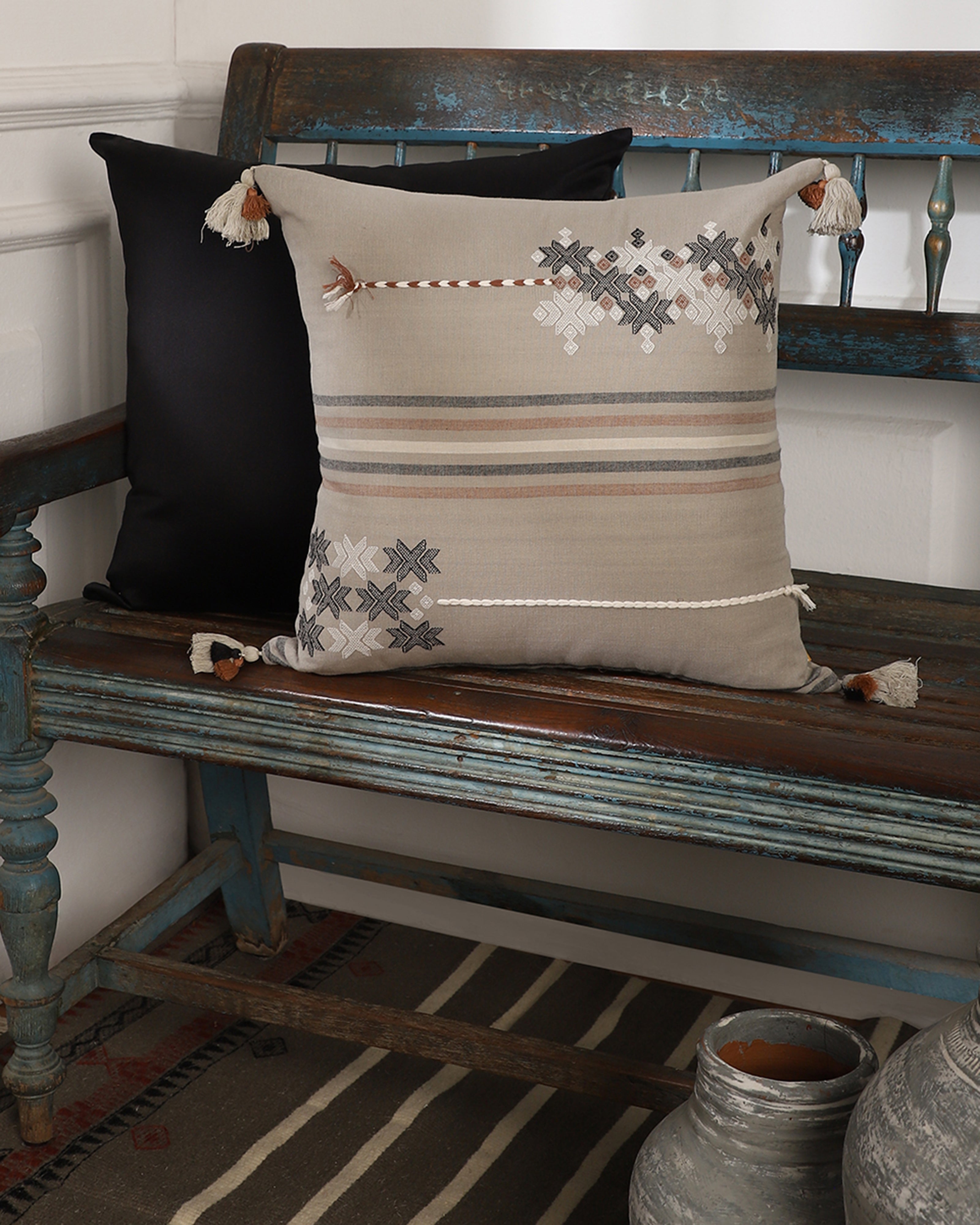 Garima Bhujodi Extra Weft Cotton Cushion Cover