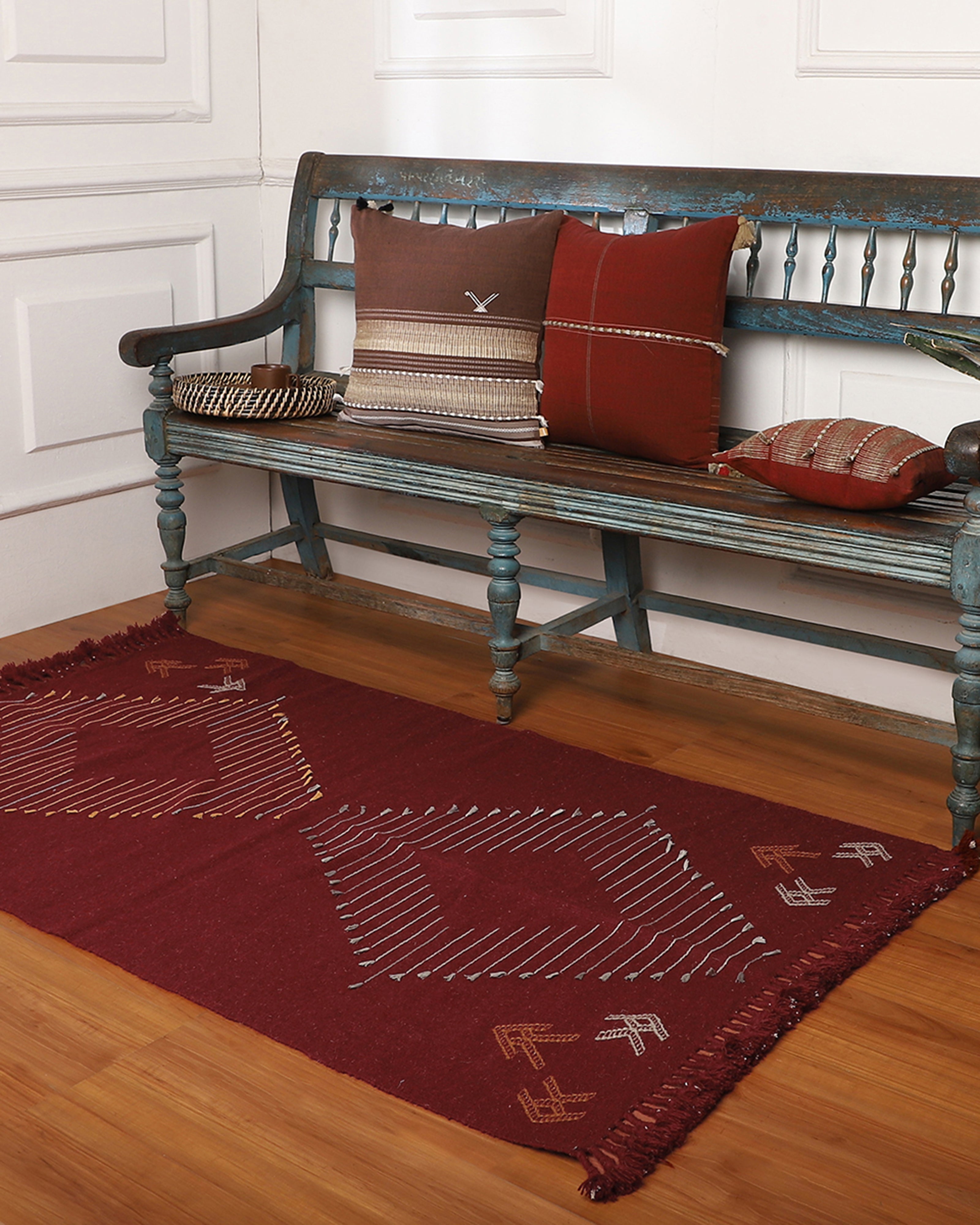 Daksha Bhujodi Extra Weft Cotton Wool Rug