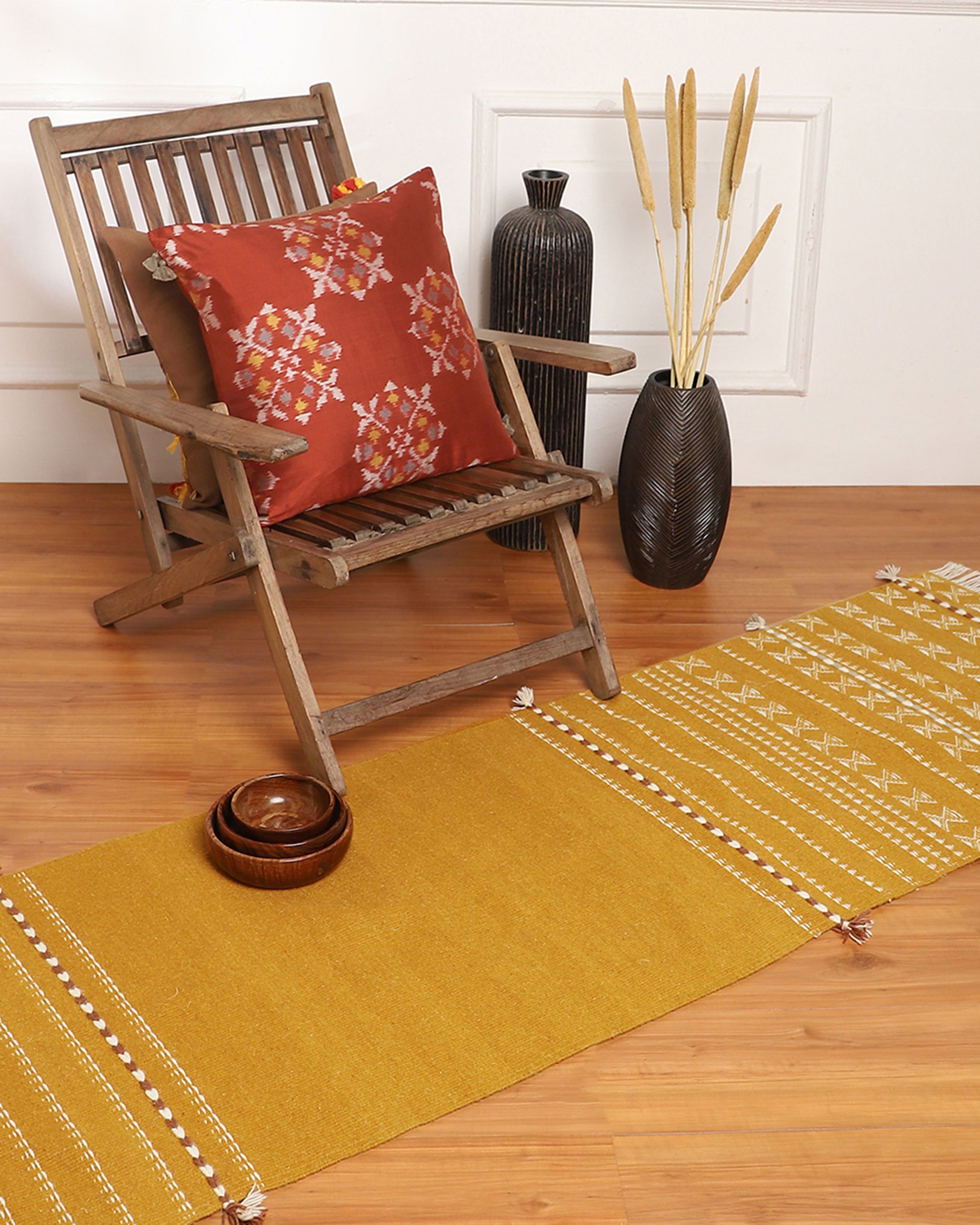 Kajal Bhujodi Extra Weft Cotton Wool Rug
