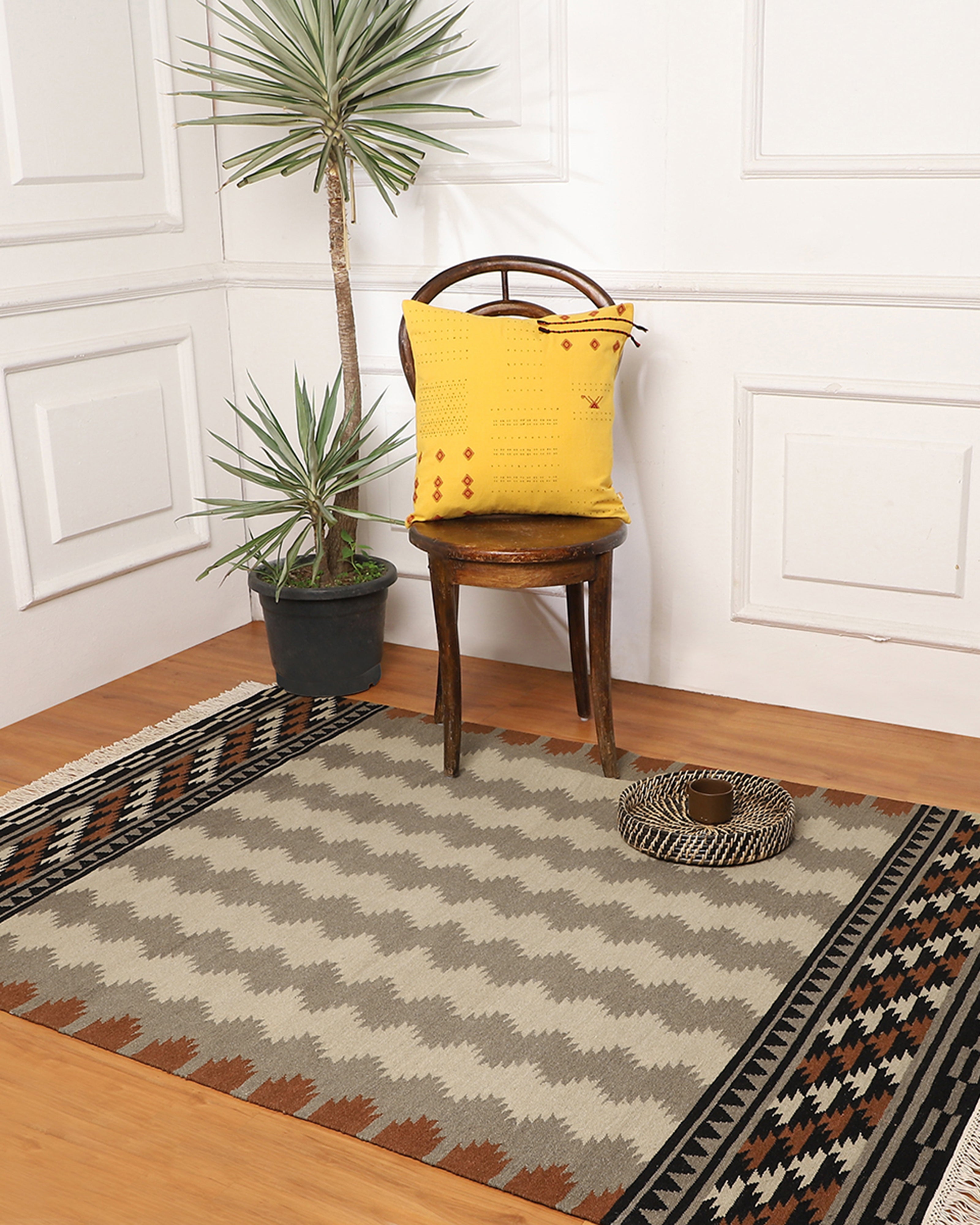 Kavya Bhadohi Panja Cotton Wool Rug