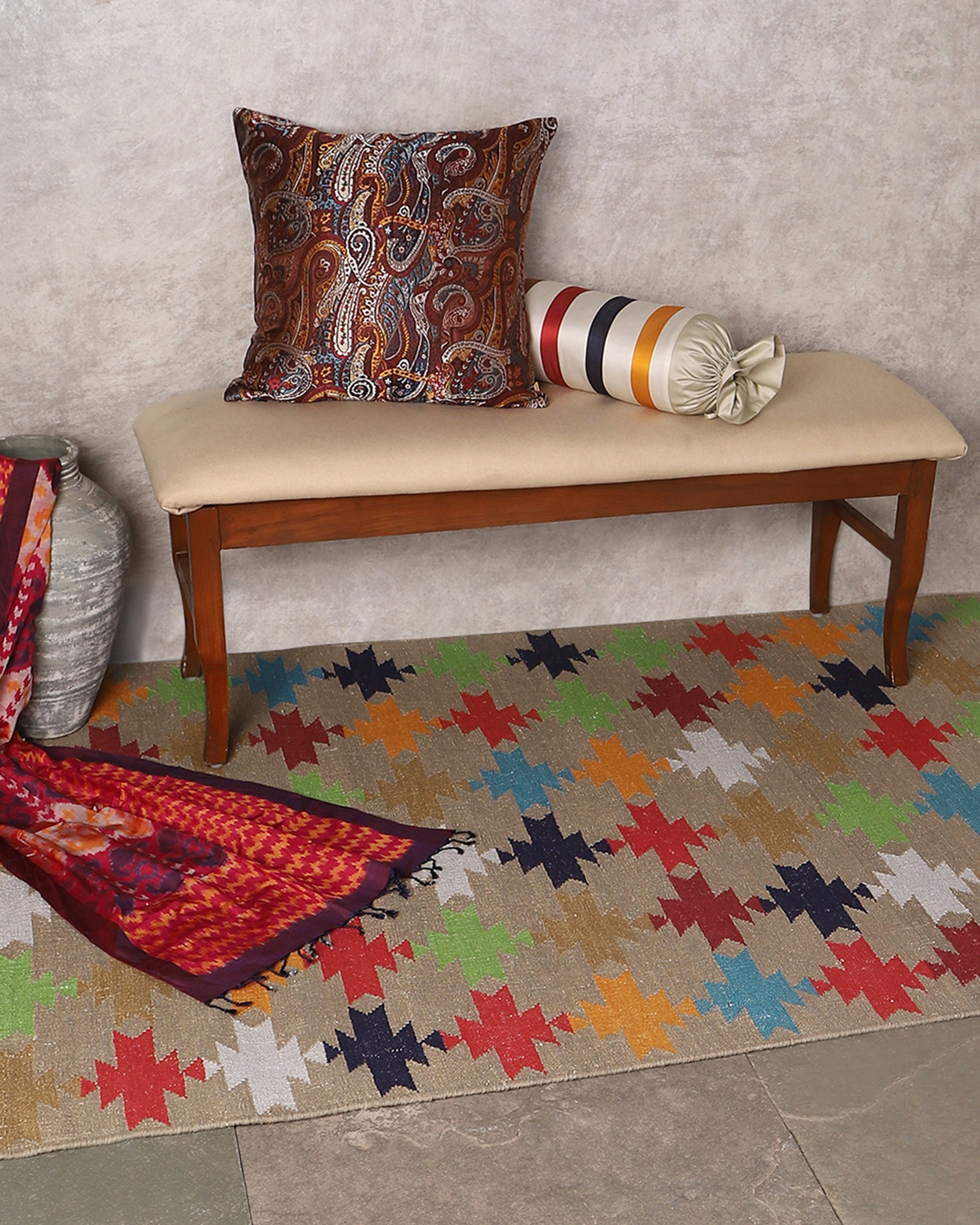 Rangoli Bhadohi Panja Cotton Rug