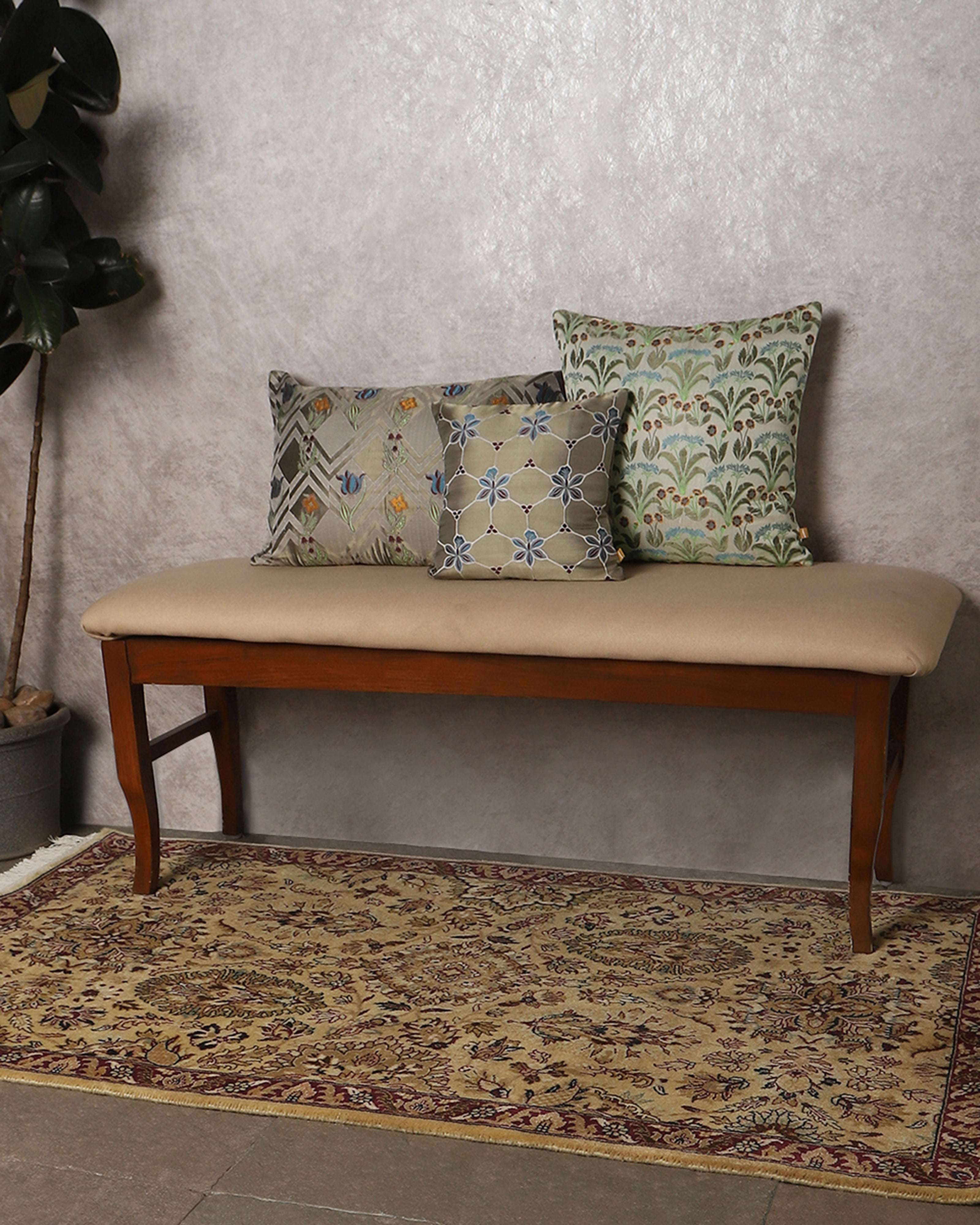 Bhagicha Bhadohi Hand Knotted Cotton Wool Rug