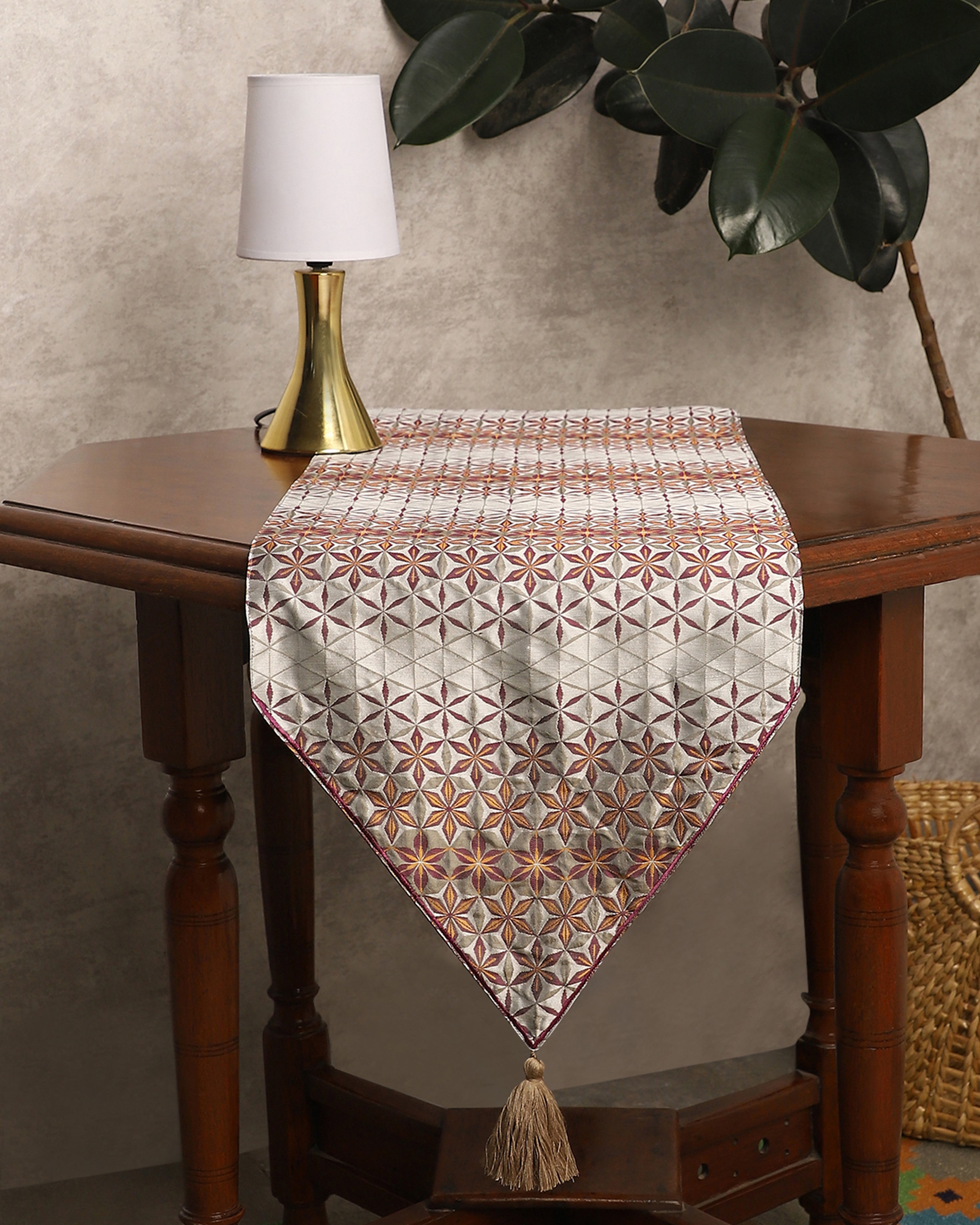 Kaleidoscope Banarasi Powdi Silk Table Runner
