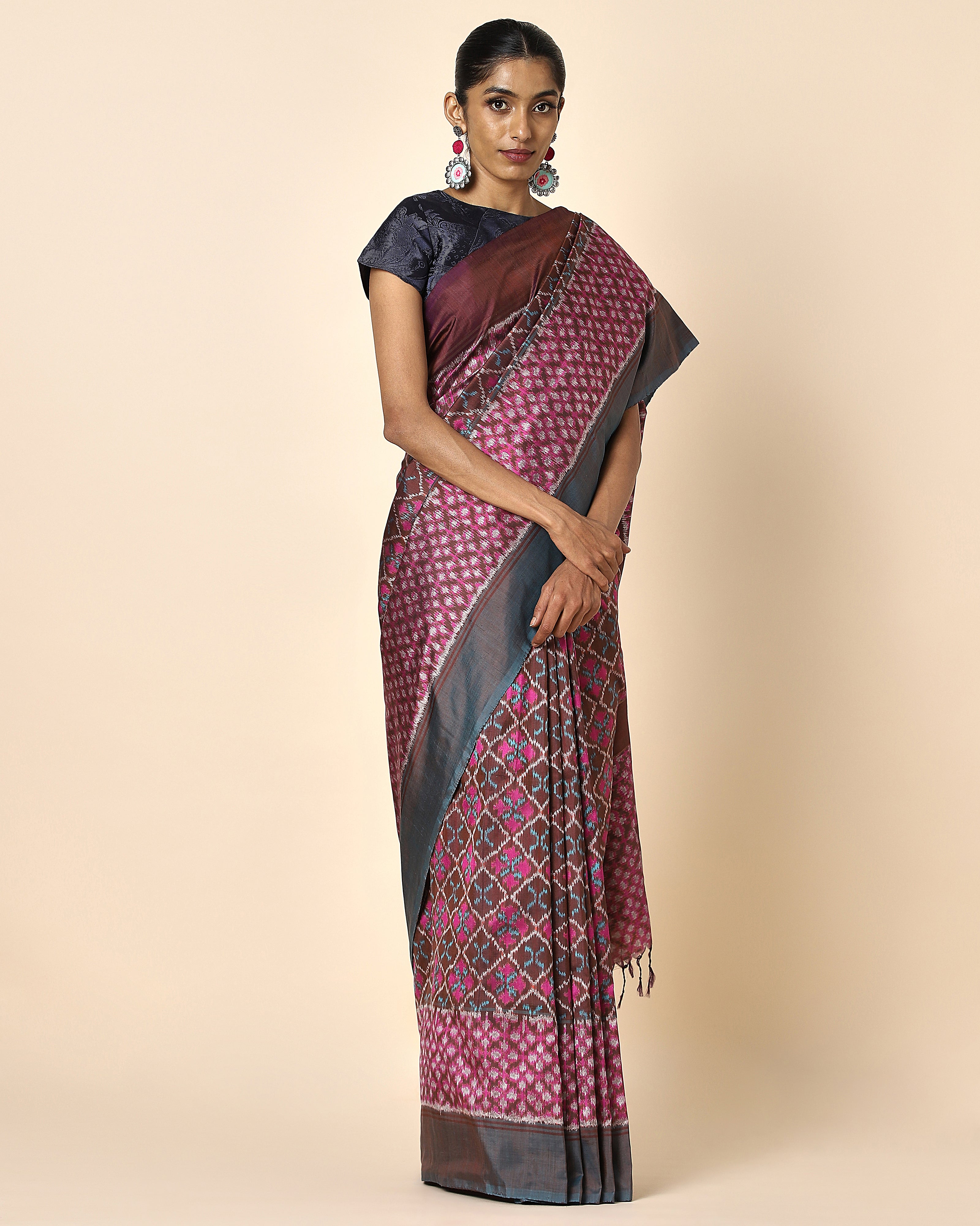 Kiyara Weft Ikat Silk Saree