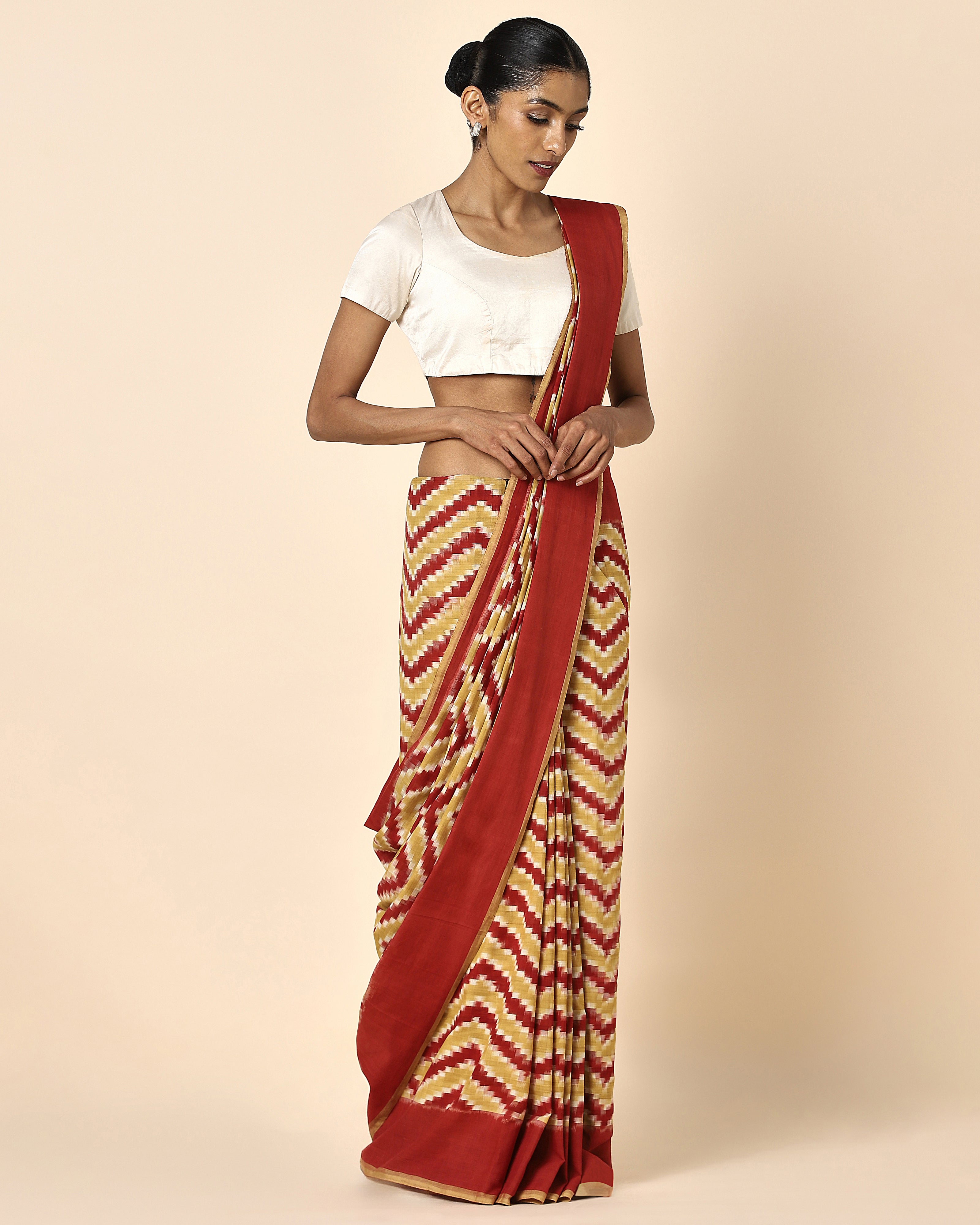 Gulika Double Ikat Cotton Saree