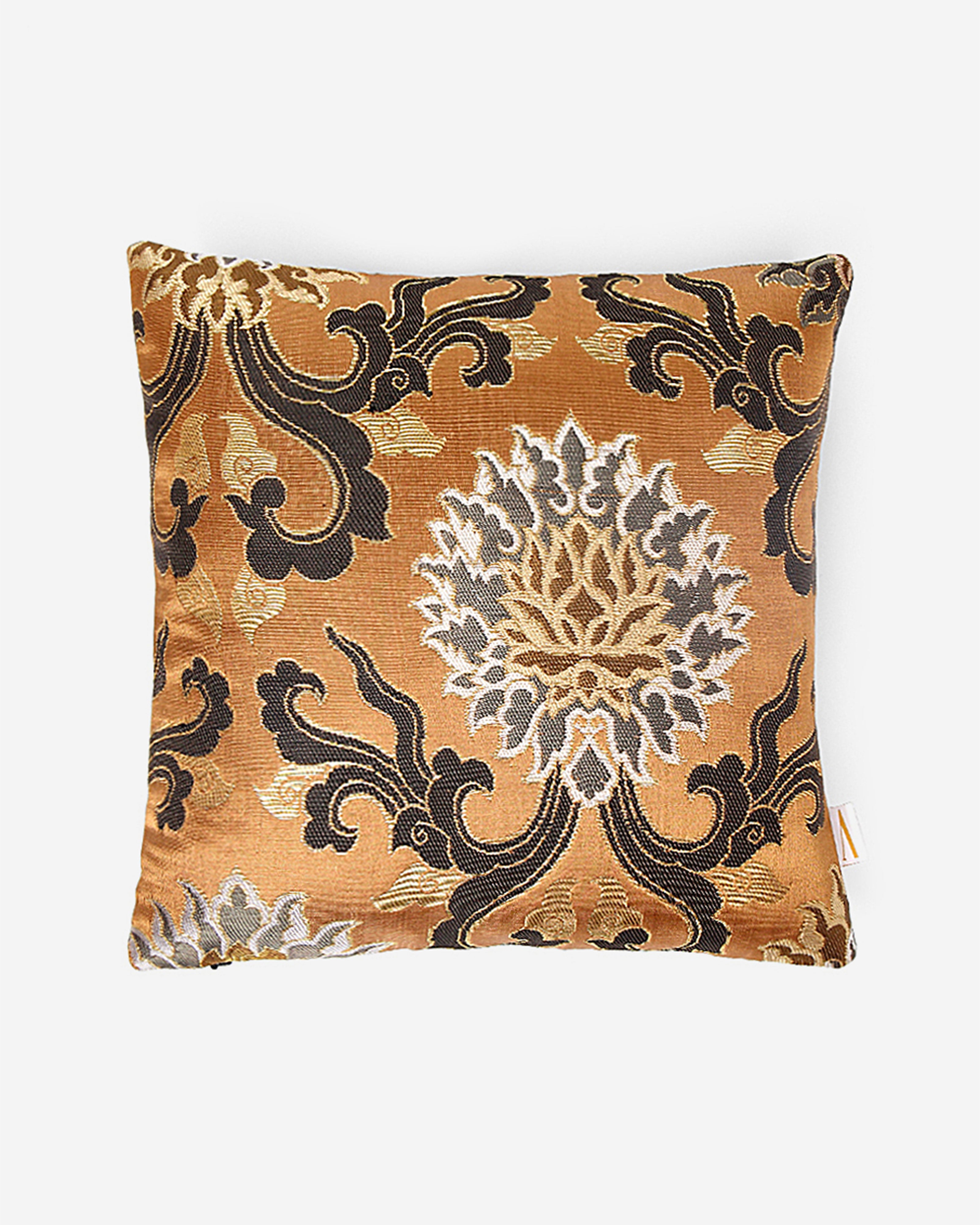Fire Satin Brocade Silk Cushion Cover