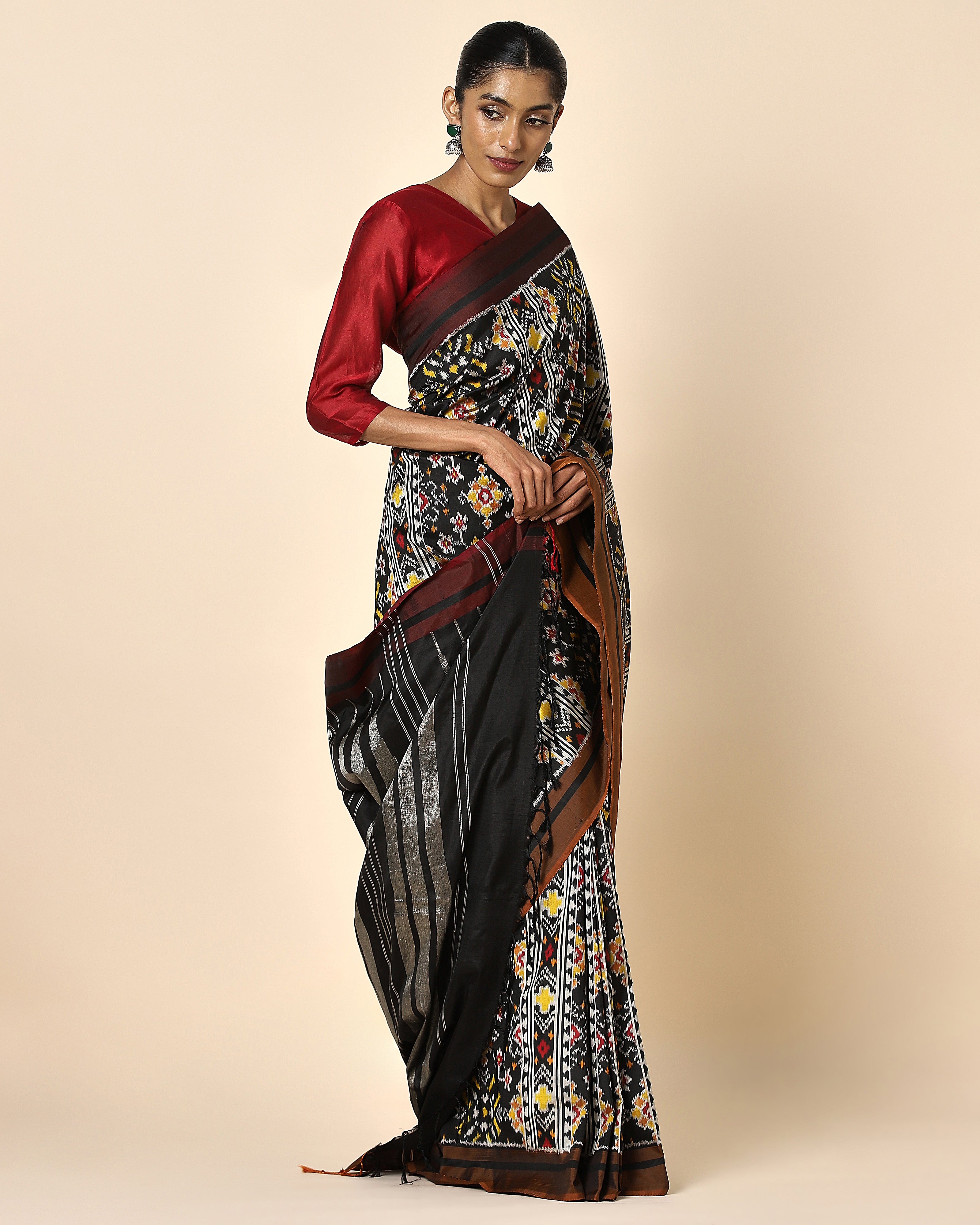 Liam Weft Ikat Silk Saree