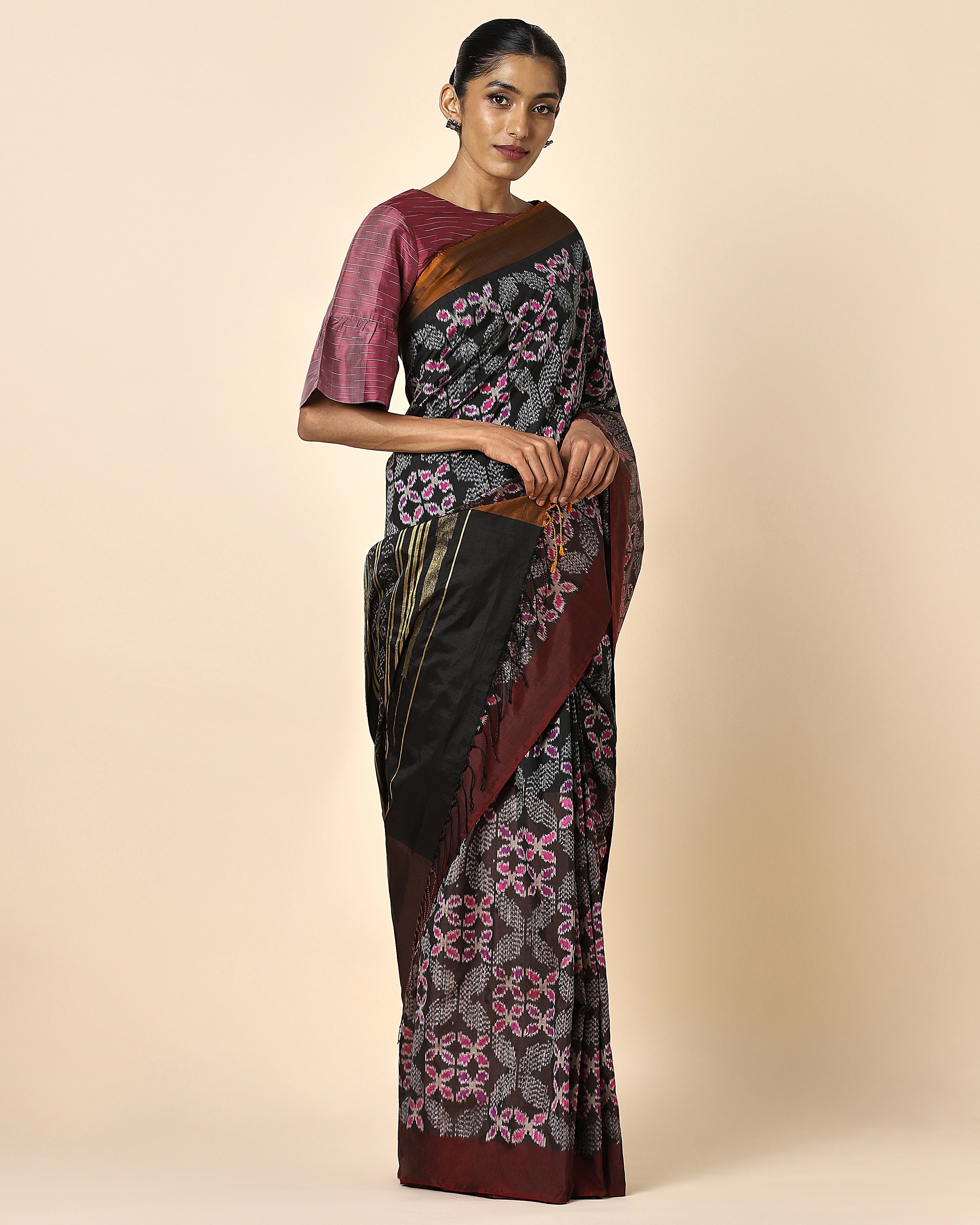 Yutika Weft Ikat Silk Saree