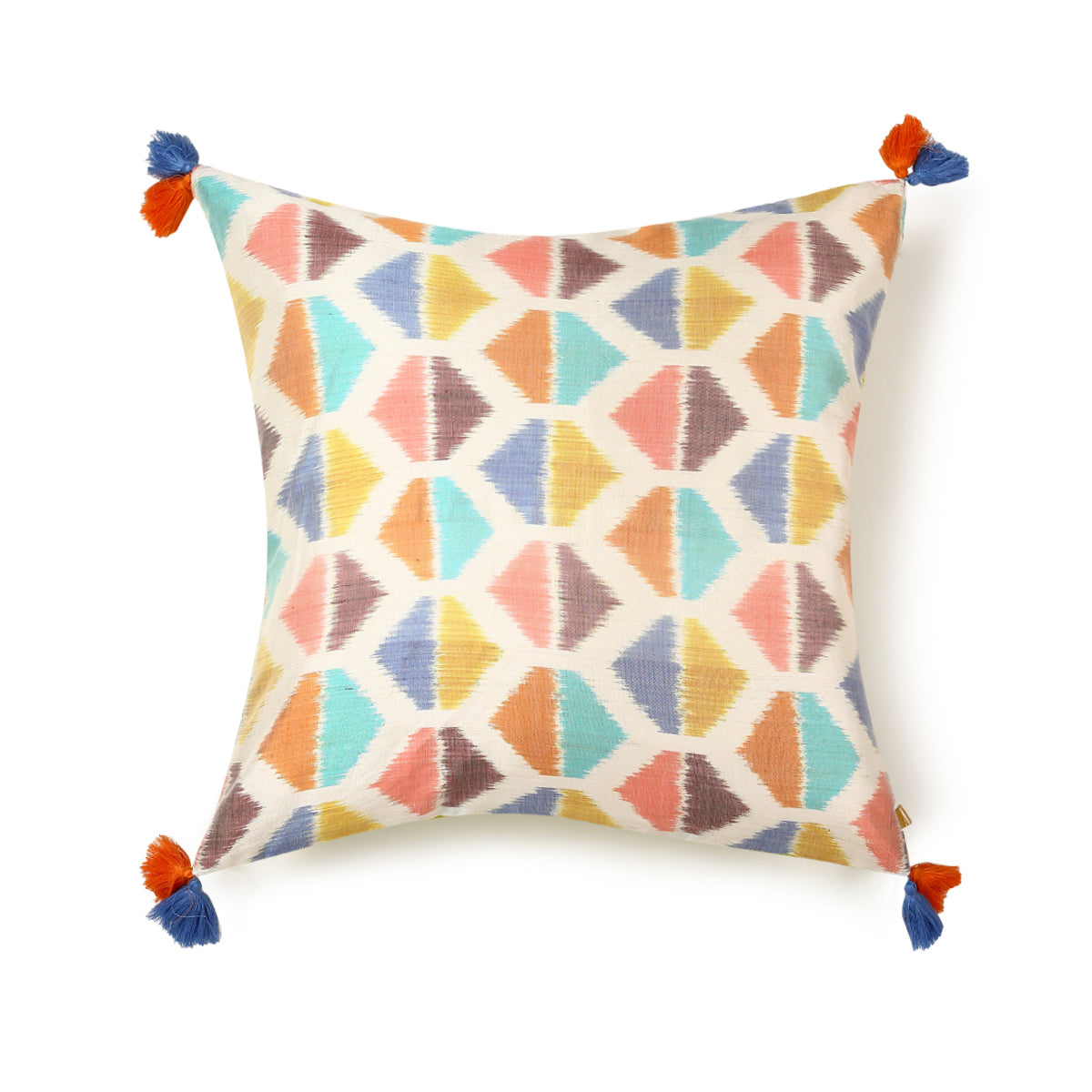 Mariko Weft Ikat Silk Cotton Cushion Cover