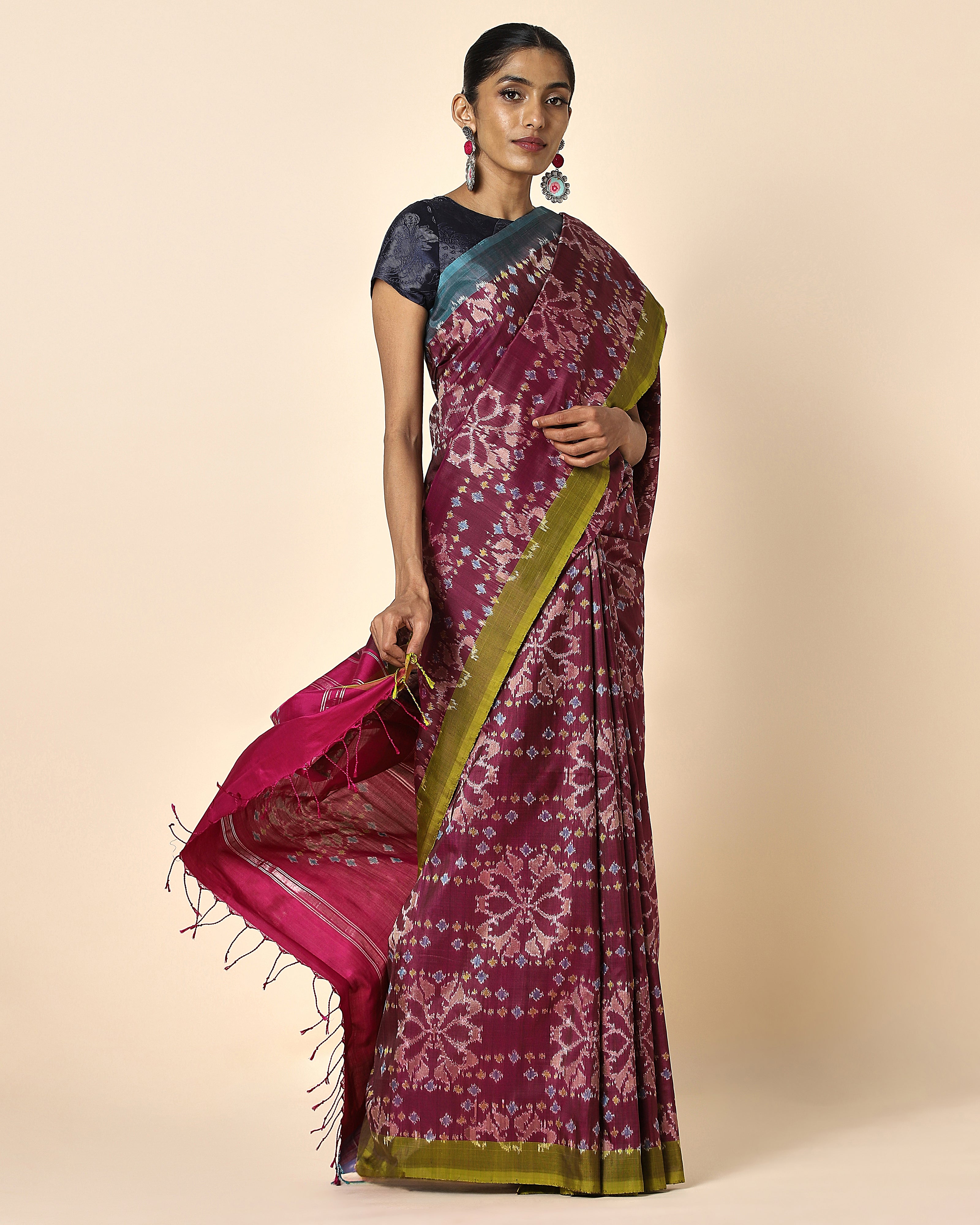 Hayma Warp Ikat Silk Saree