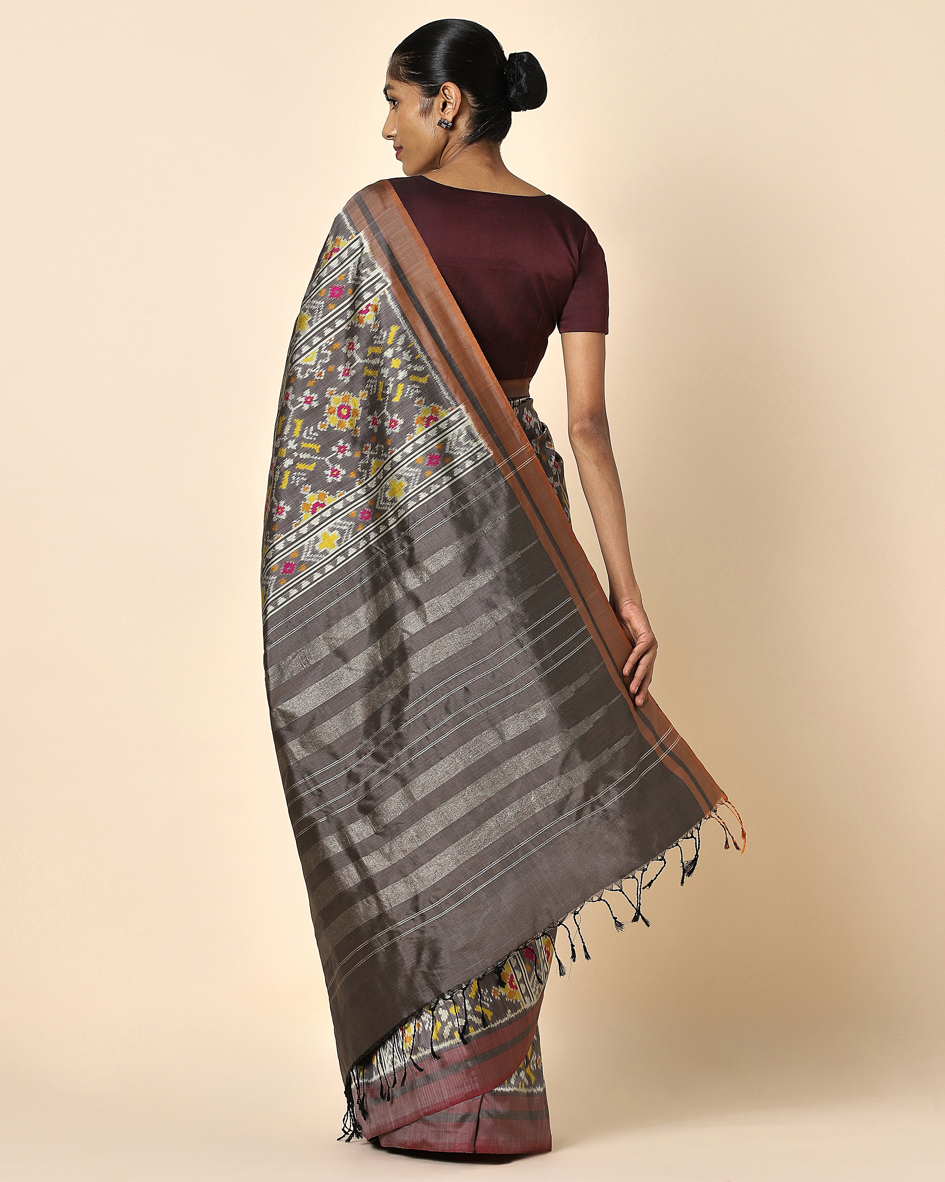 Liam Weft Ikat Silk Saree