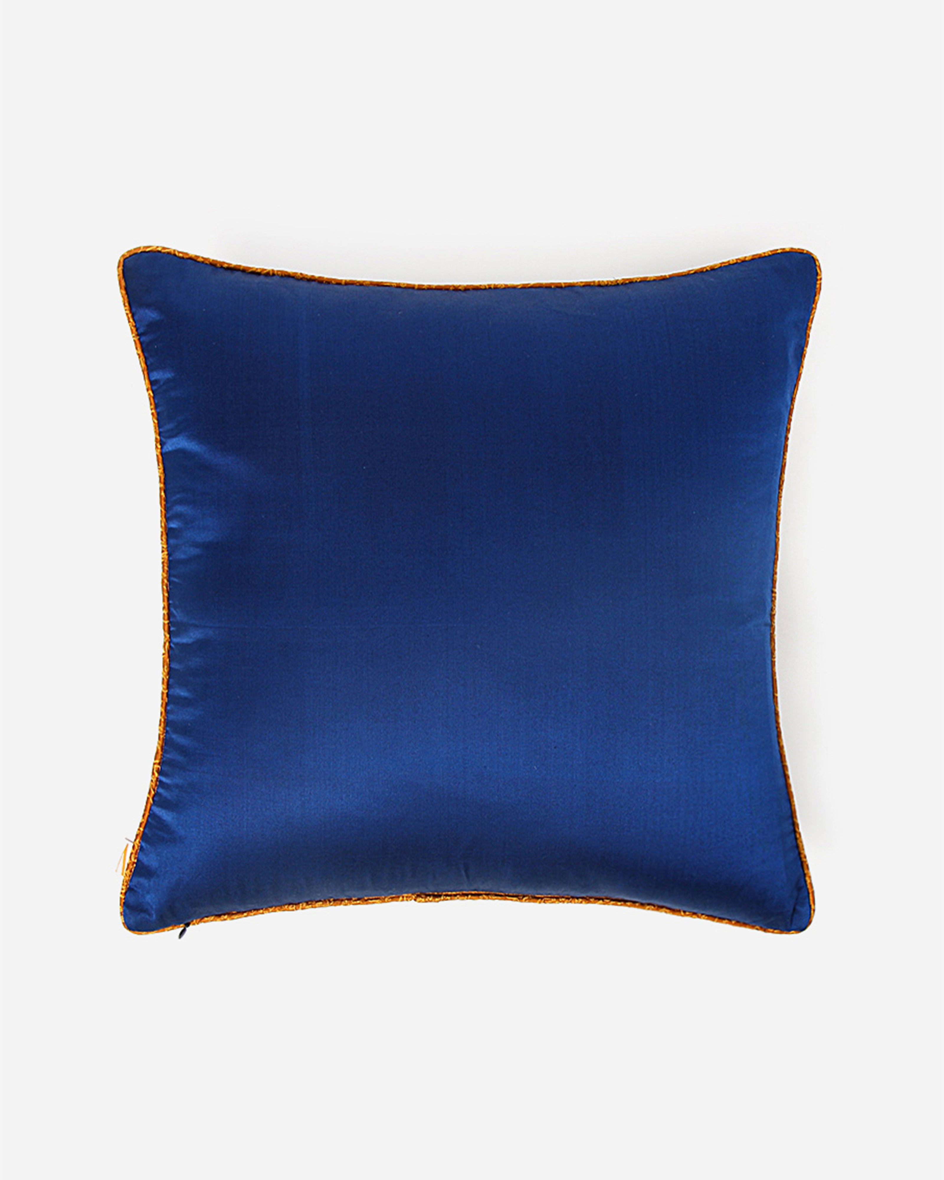 Pintuck Zigzag Warp Ikat Cotton Silk Cushion Cover