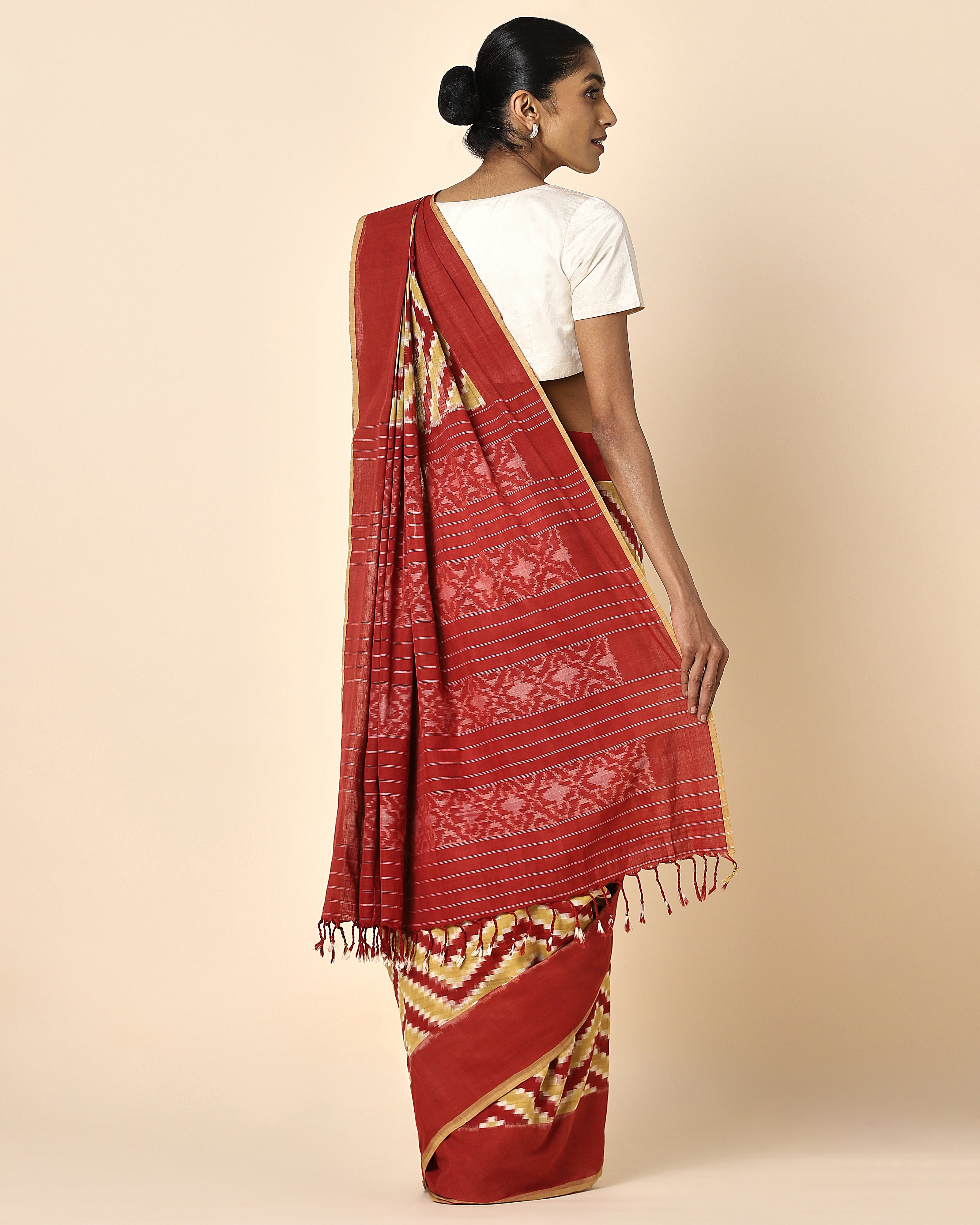 Gulika Double Ikat Cotton Saree