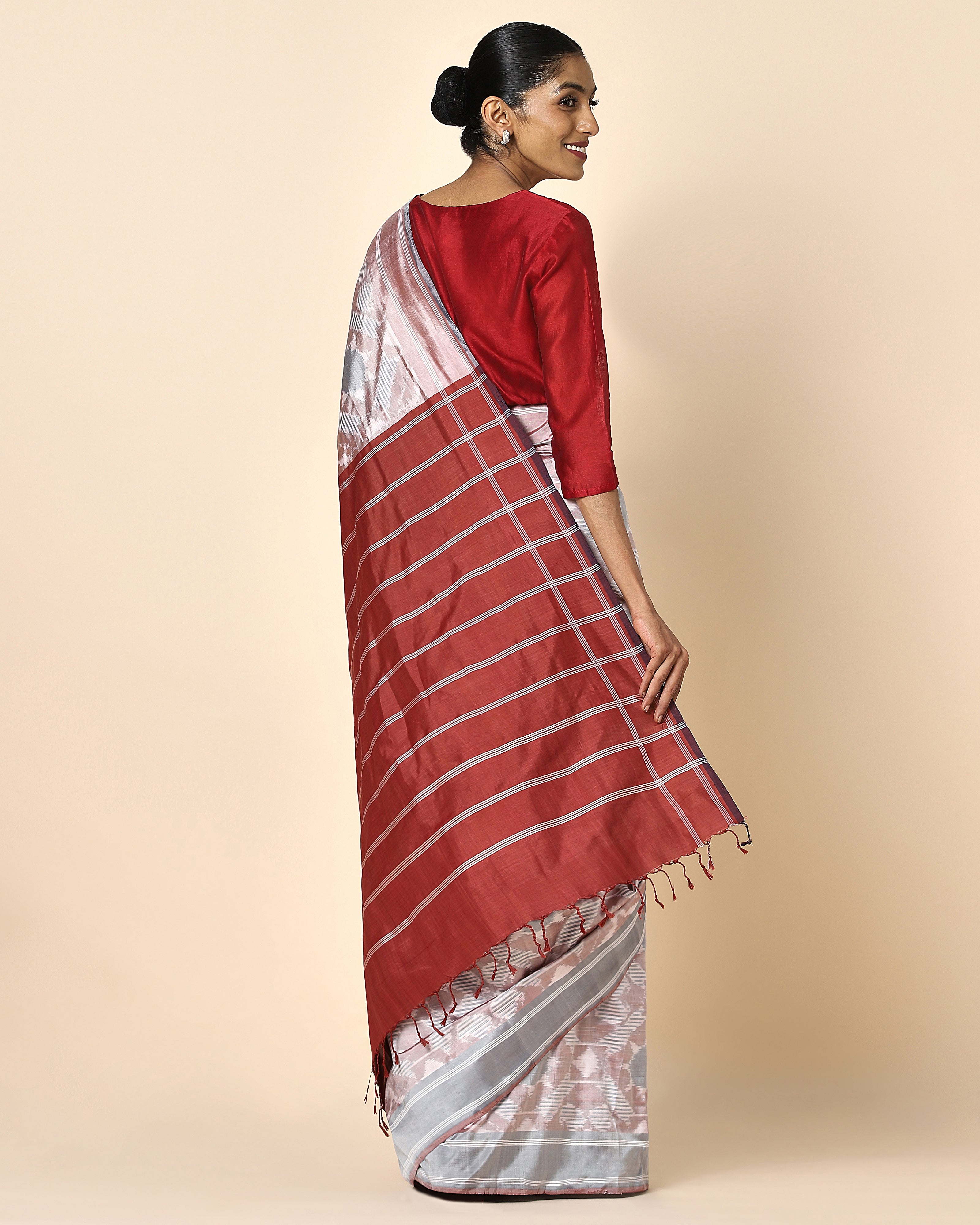 Ahalya Warp Ikat Silk Saree