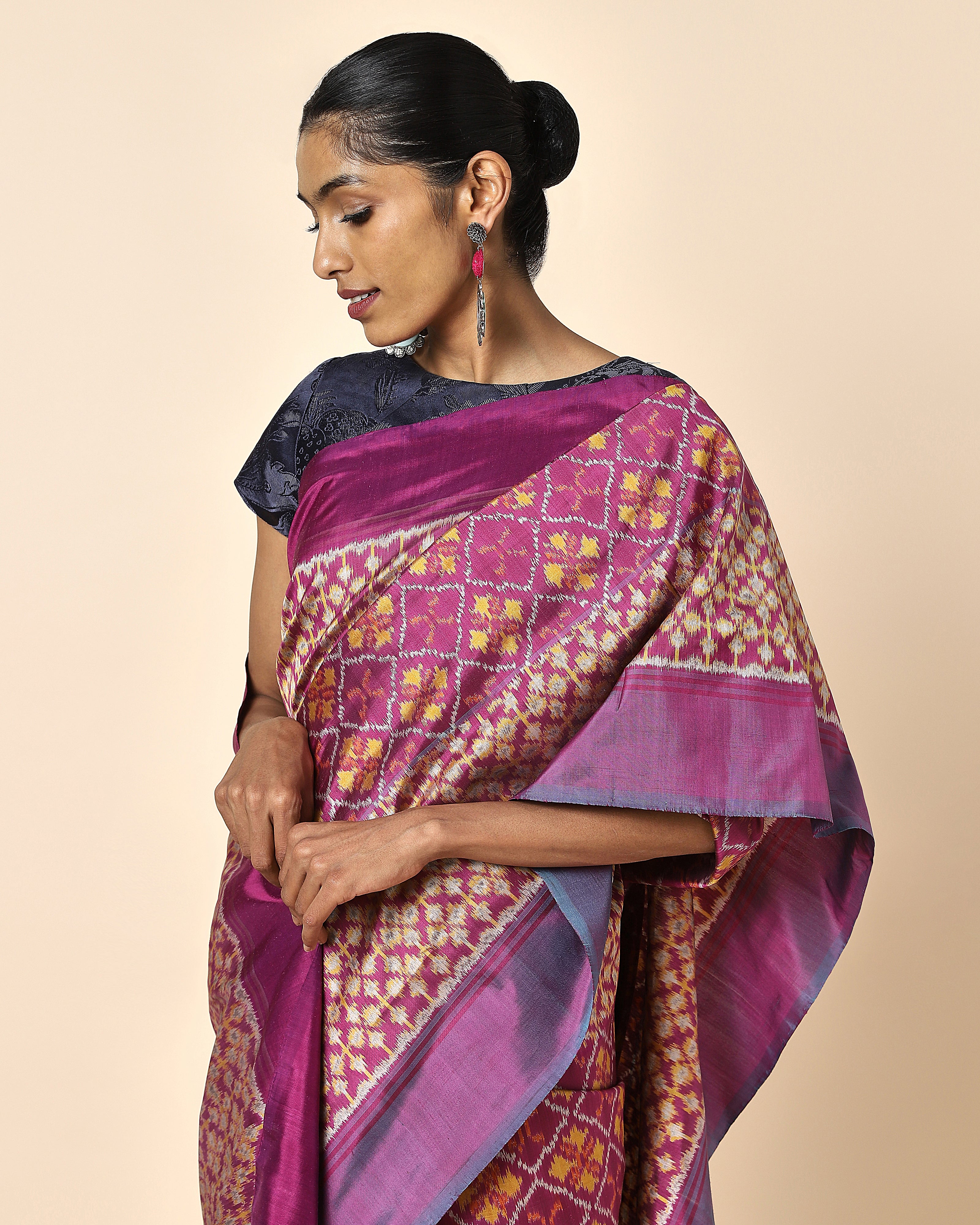 Kiyara Weft Ikat Silk Saree