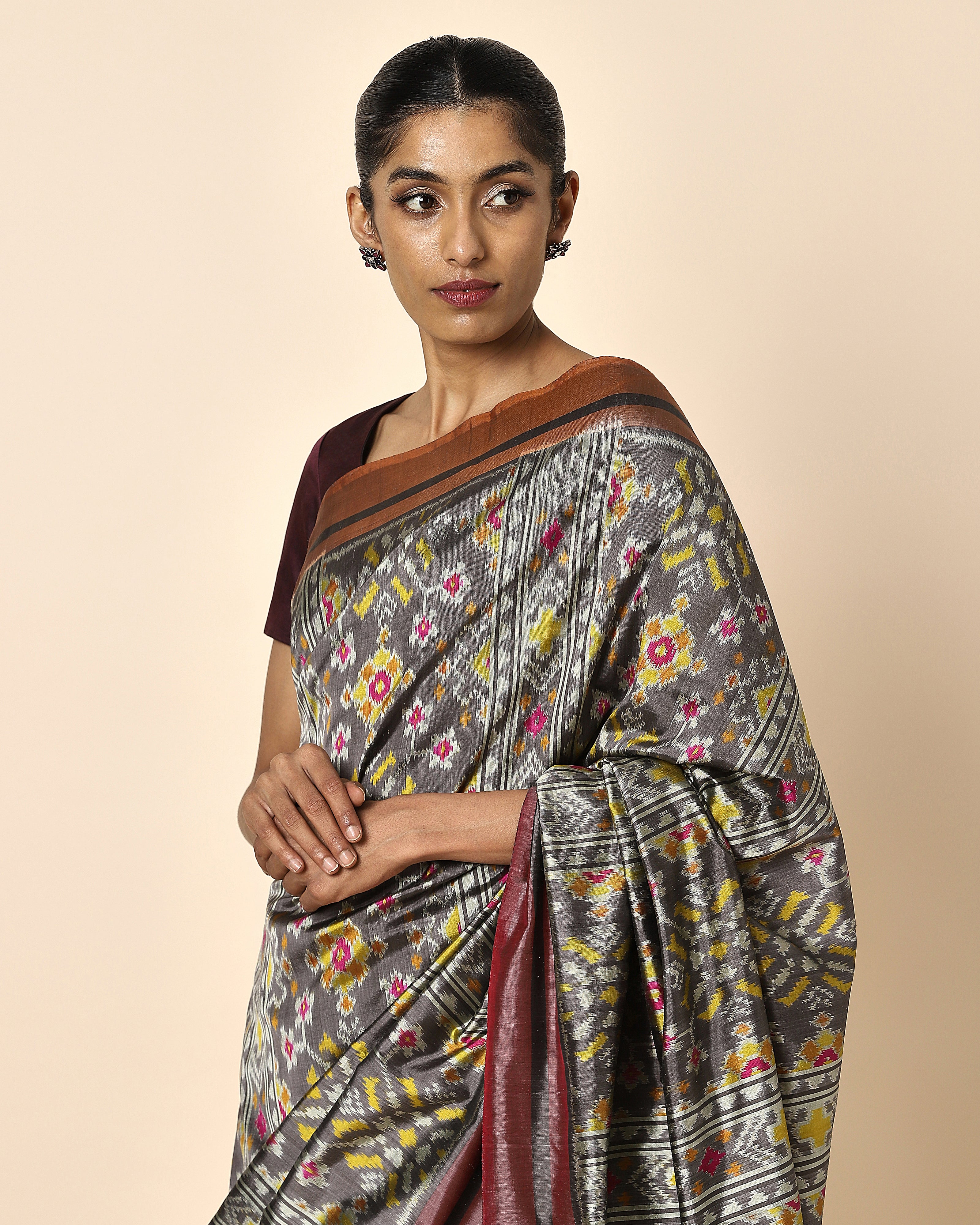 Liam Weft Ikat Silk Saree