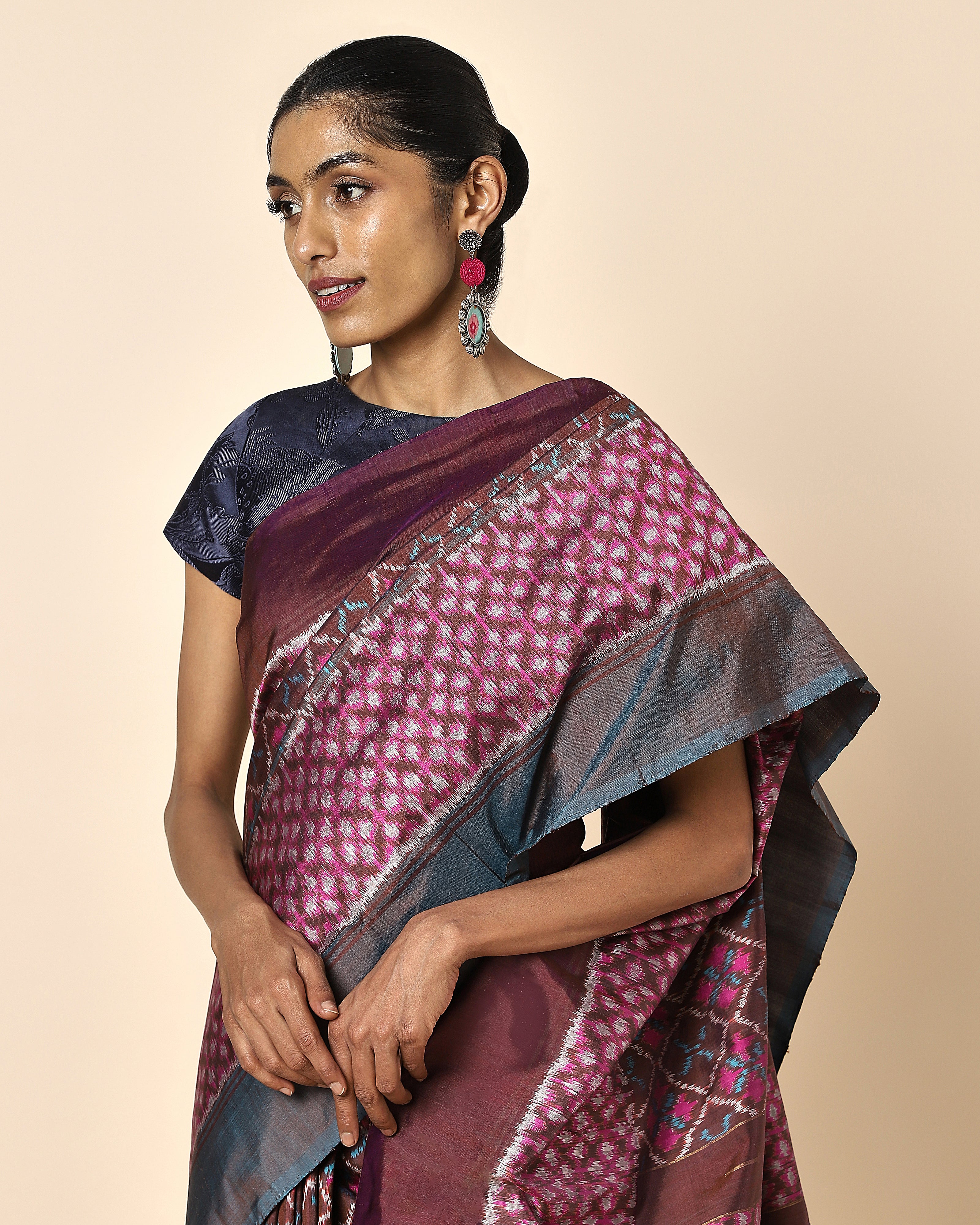 Kiyara Weft Ikat Silk Saree