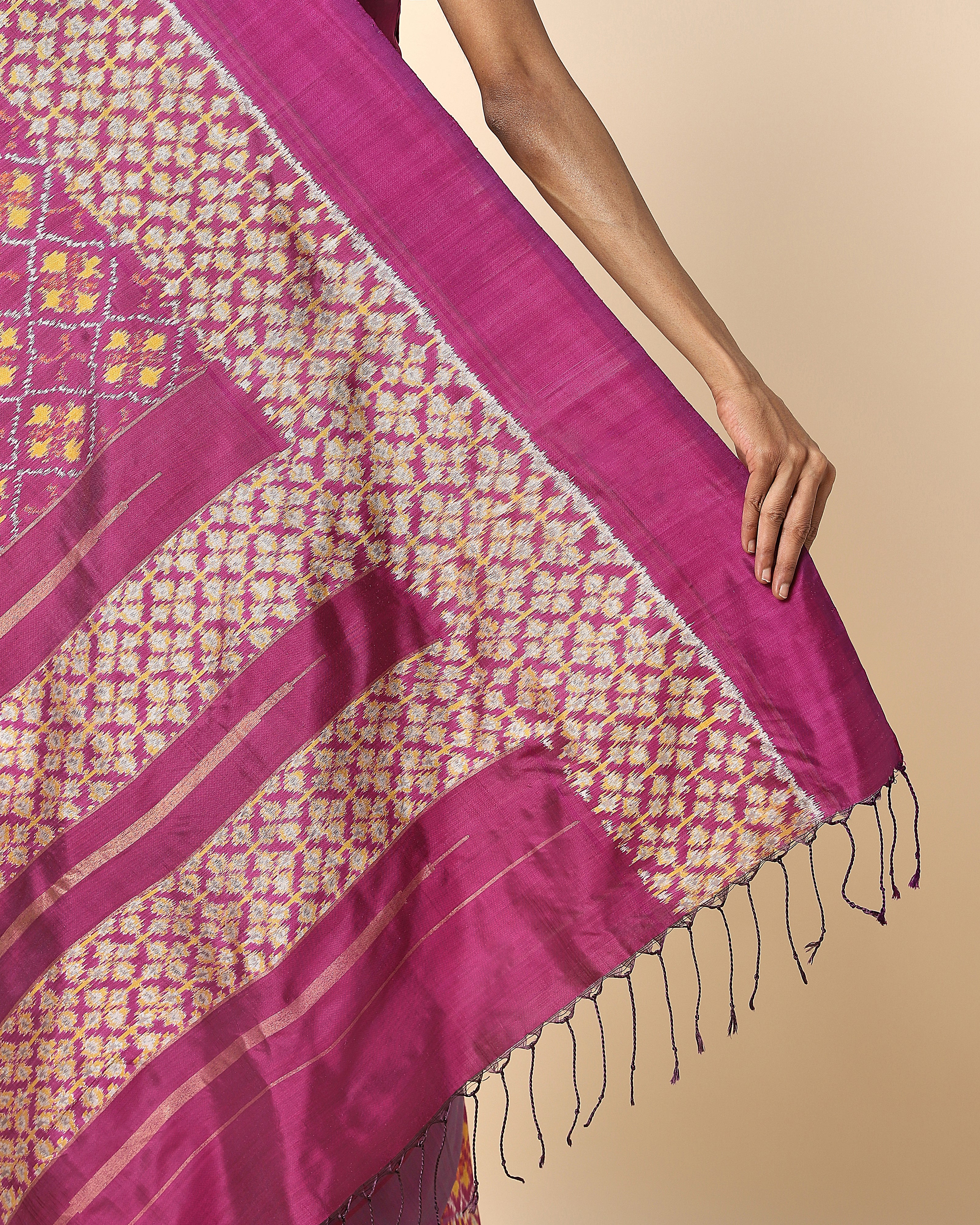 Kiyara Weft Ikat Silk Saree