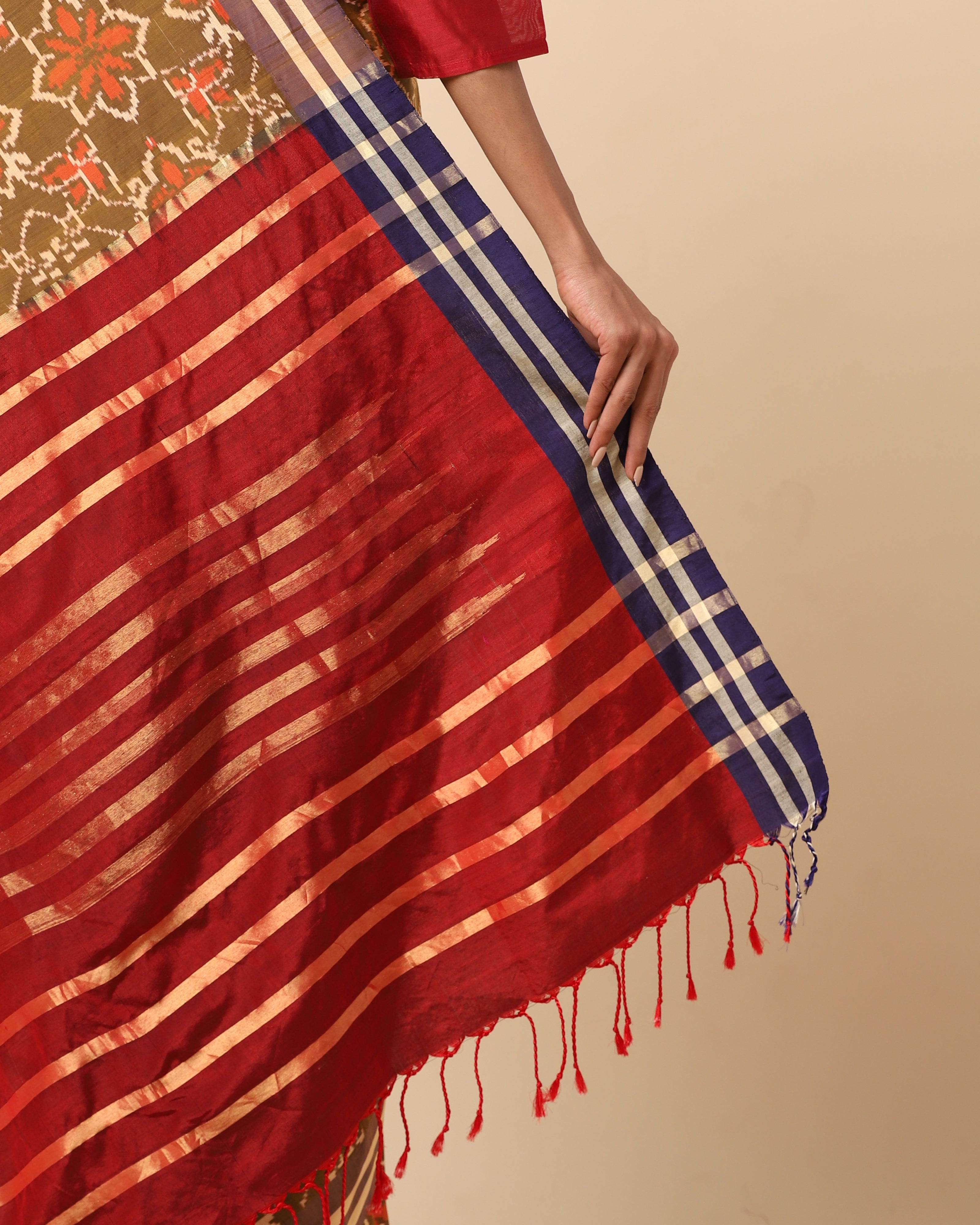 Amara Warp Ikat Silk Saree