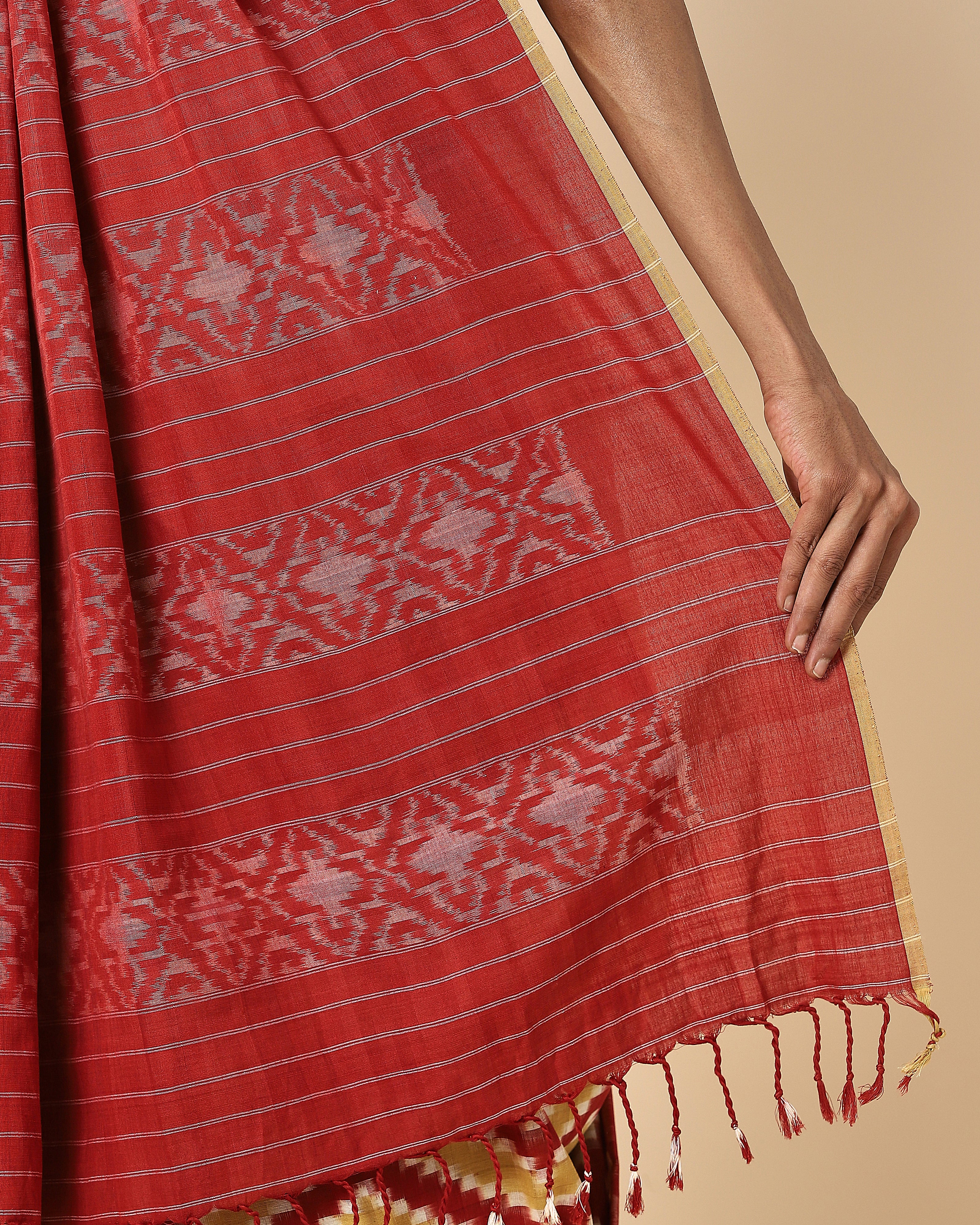 Gulika Double Ikat Cotton Saree