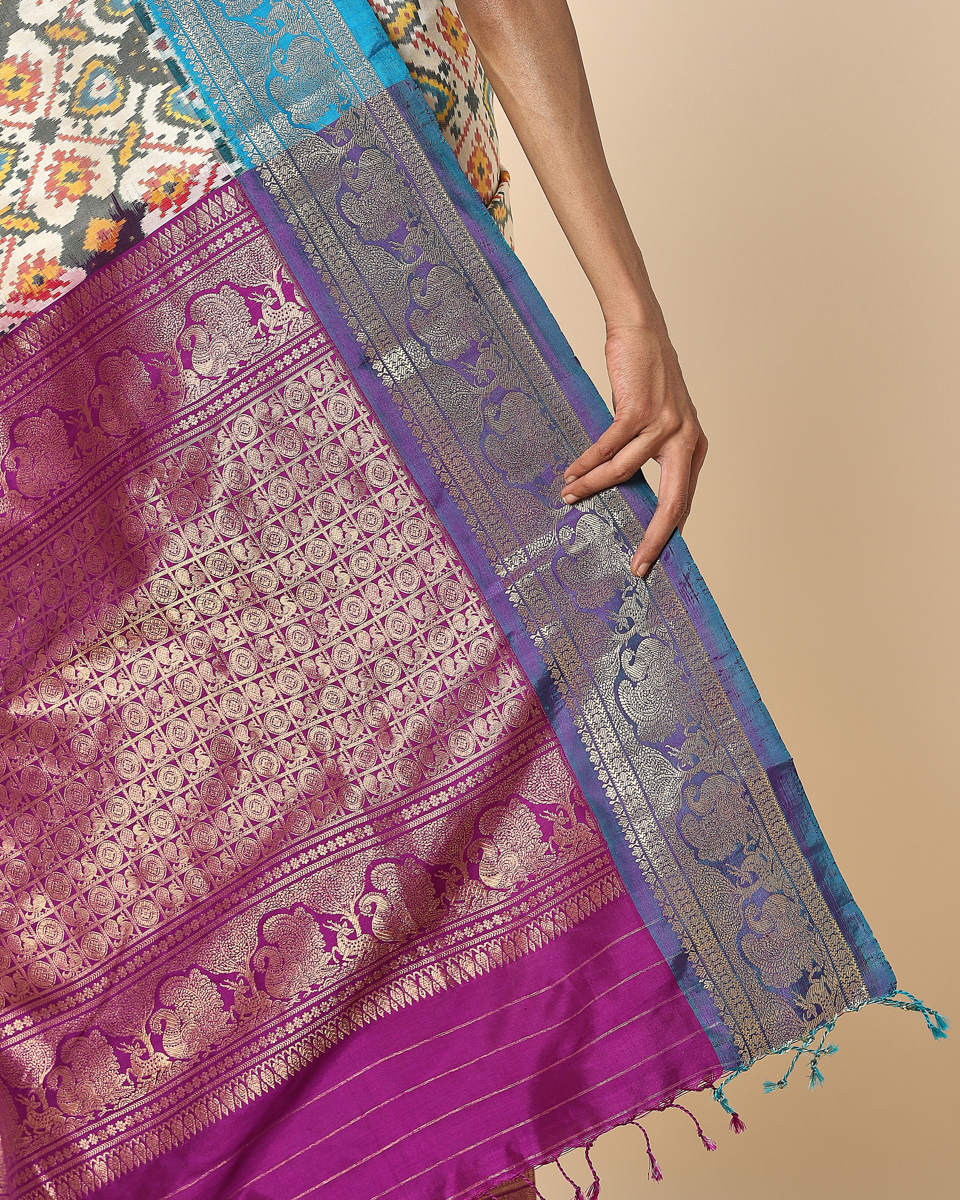 Varada Weft Ikat Silk Saree